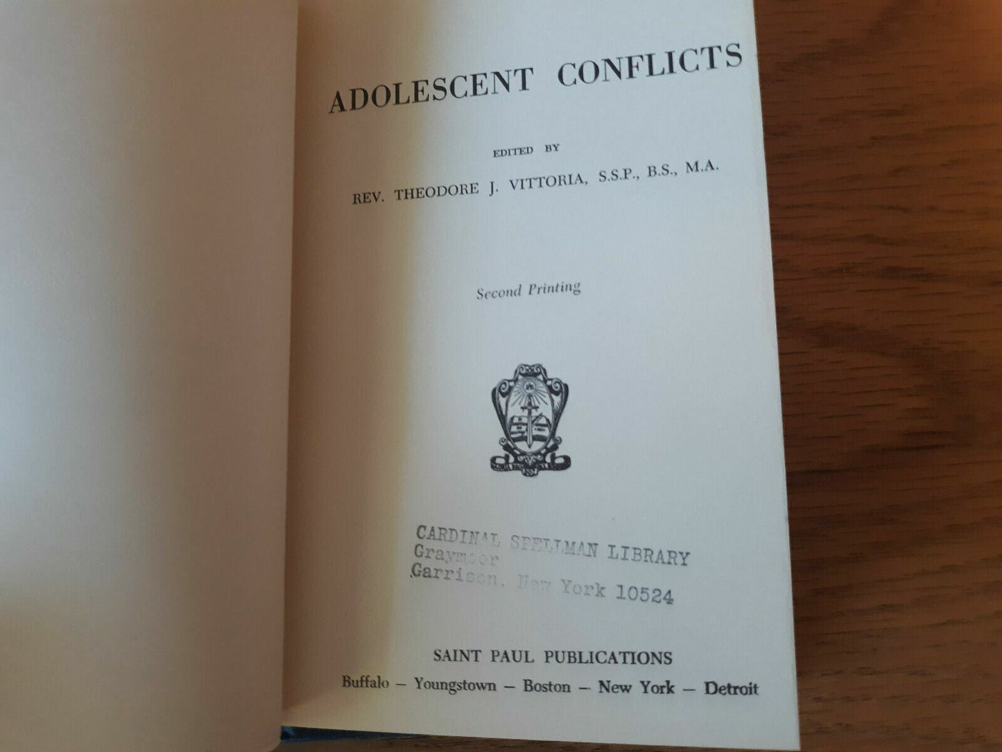 Adolescent Conflicts 1951 Theodore Vittoria 2nd Printing