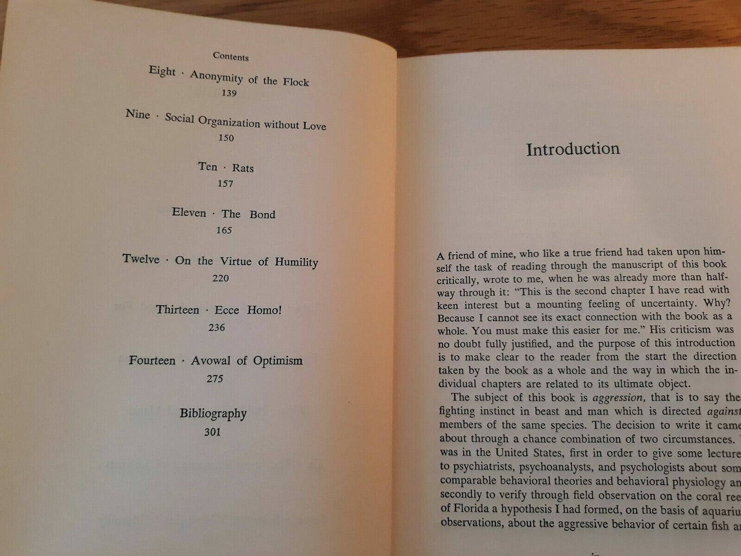 On Aggression by Konrad Lorenz Hardcover 1966 Harcourt, Brace & World