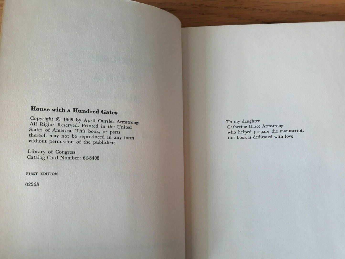 1965 House With A Hundred Gates Hardcover Book By April Armstrong 1st Edition