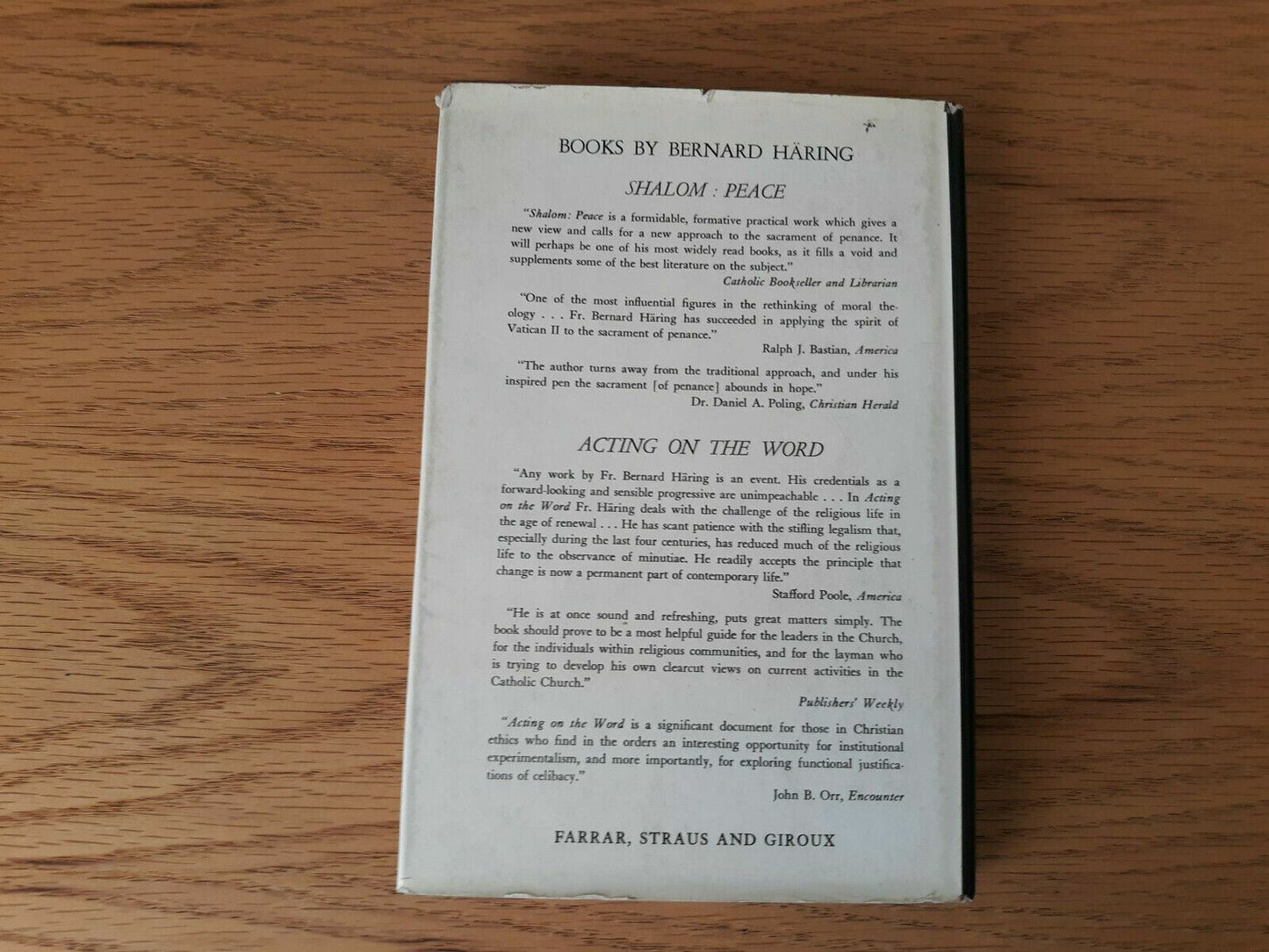A Theology of Protest by Bernard Haring 1970 First Edition First Printing