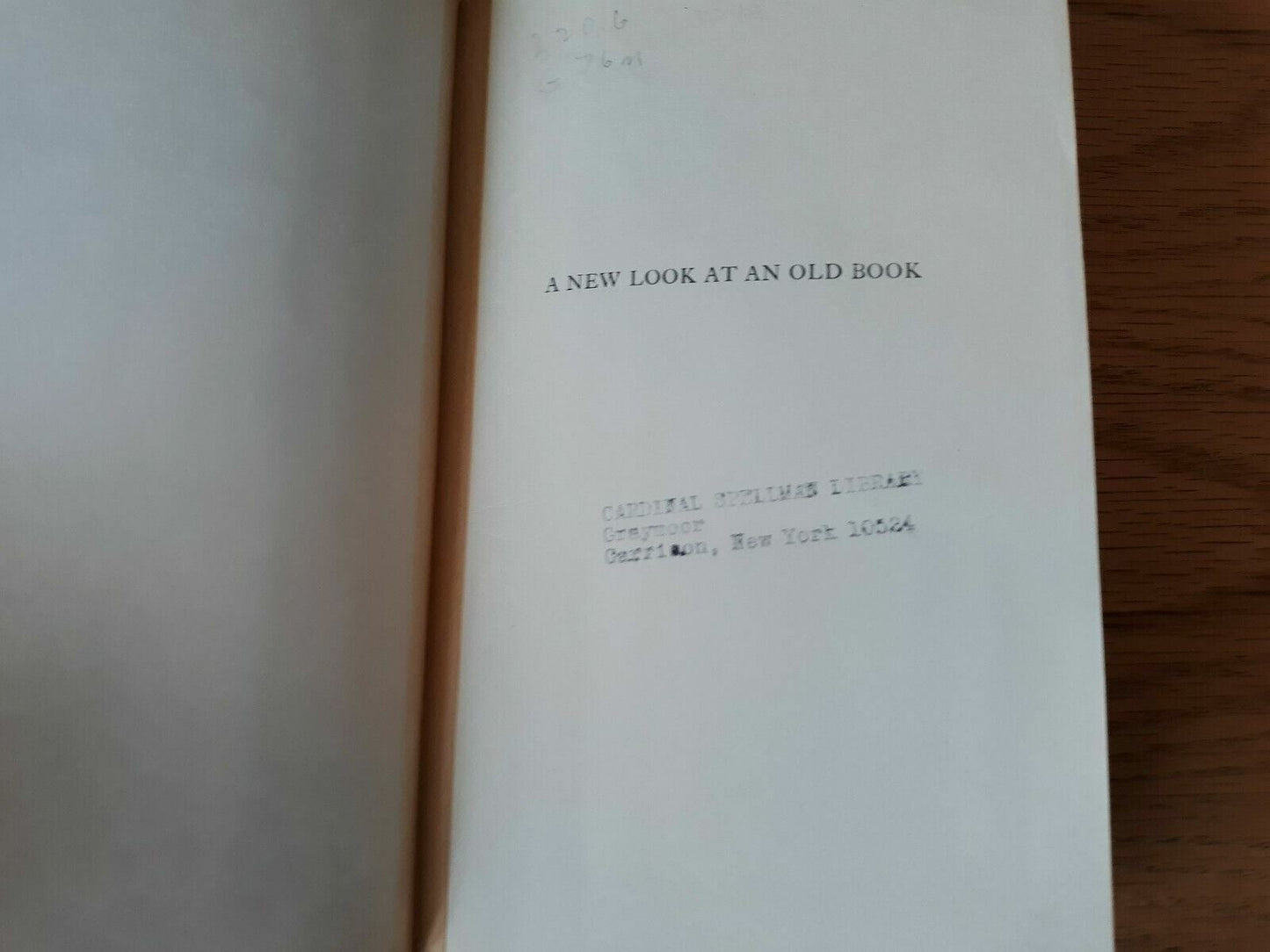 A New Look at an Old Book by Luke H. Grollenberg - 1969