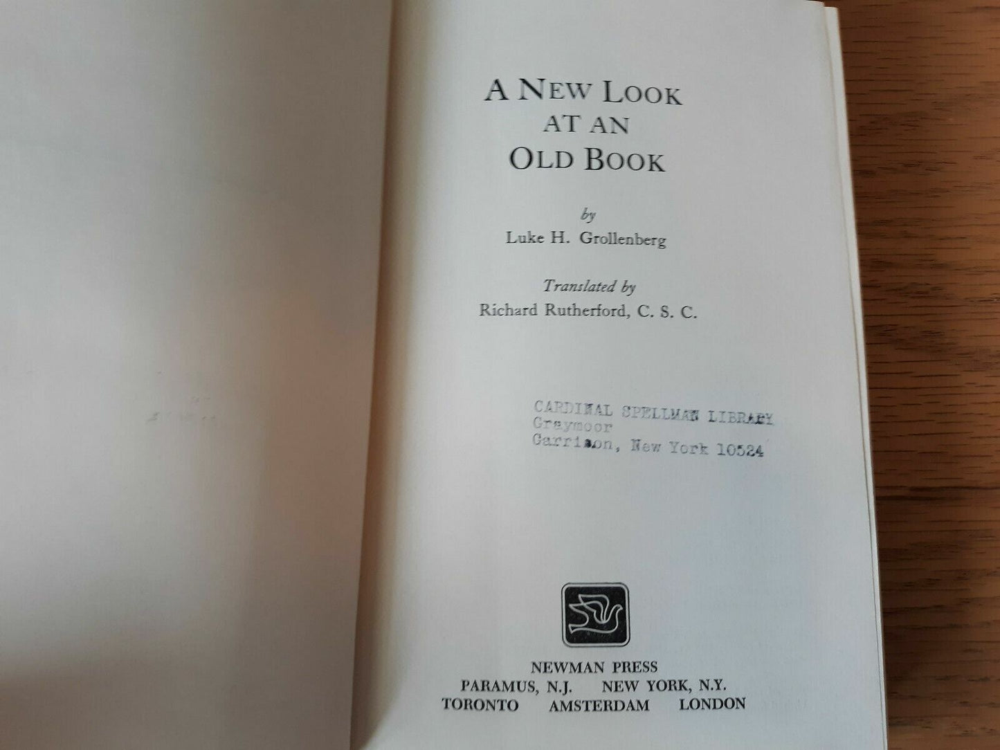 A New Look at an Old Book by Luke H. Grollenberg - 1969