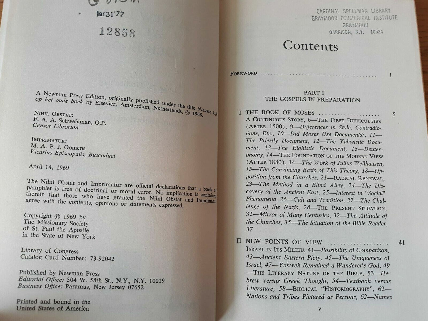 A New Look at an Old Book by Luke H. Grollenberg - 1969