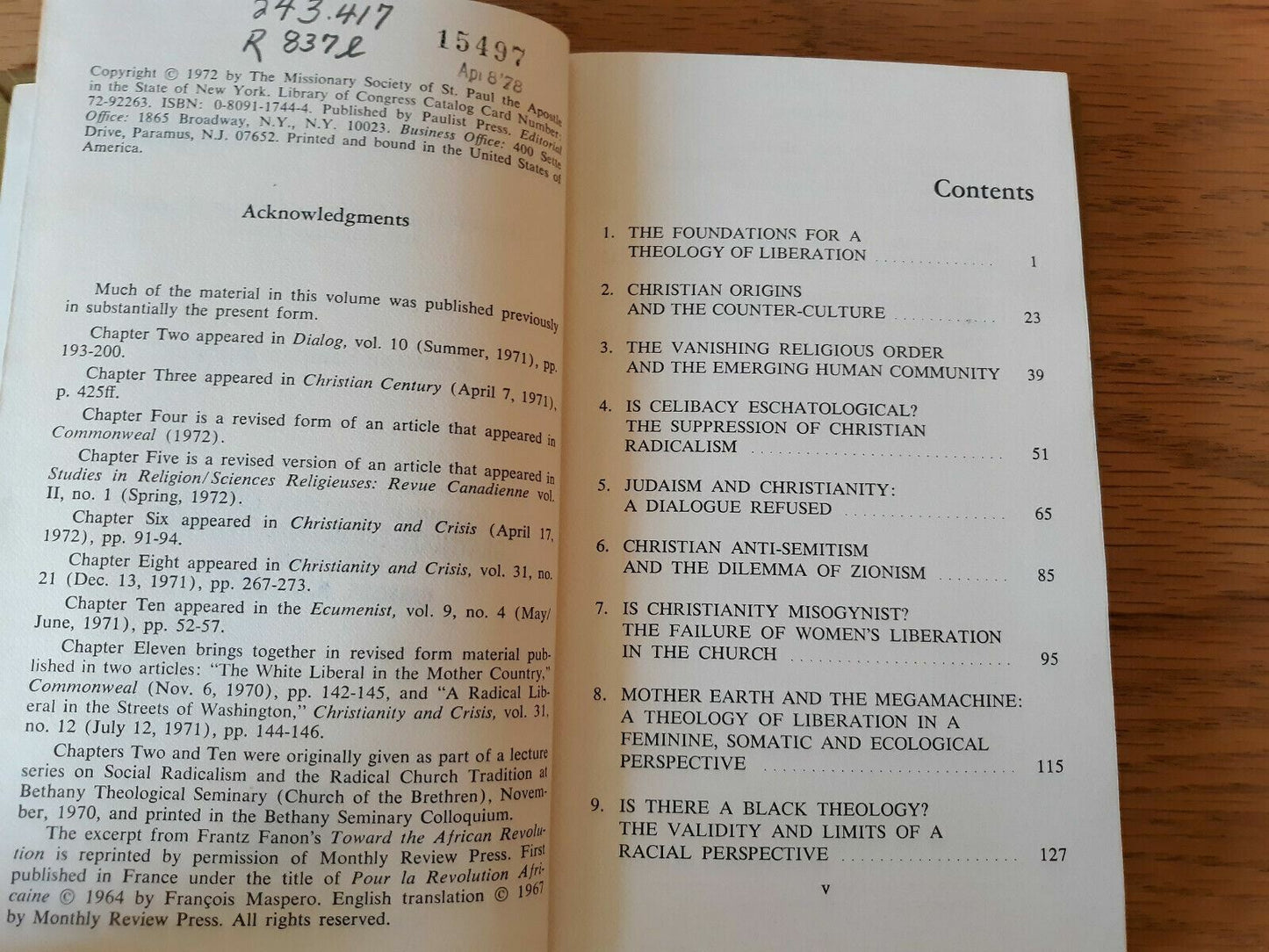 Liberation Theology Human Hope Confronts Christian Rosemary Radford Ruether 1972