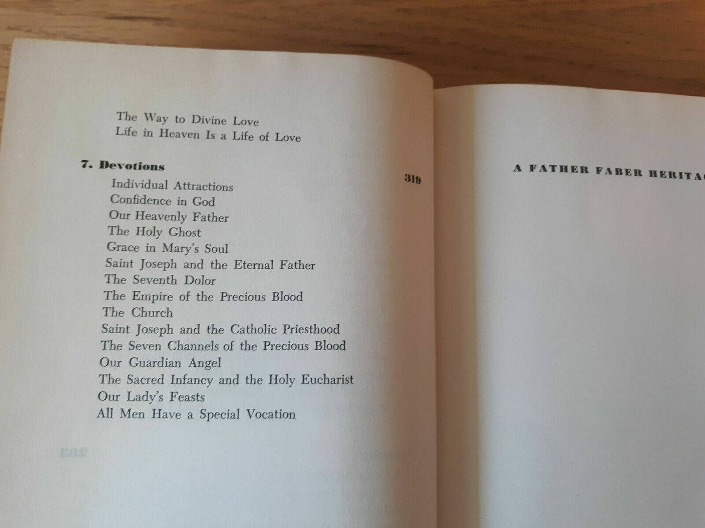 A Father Faber Heritage Selections from the Writings of F. W. Faber 1958 HC/DJ