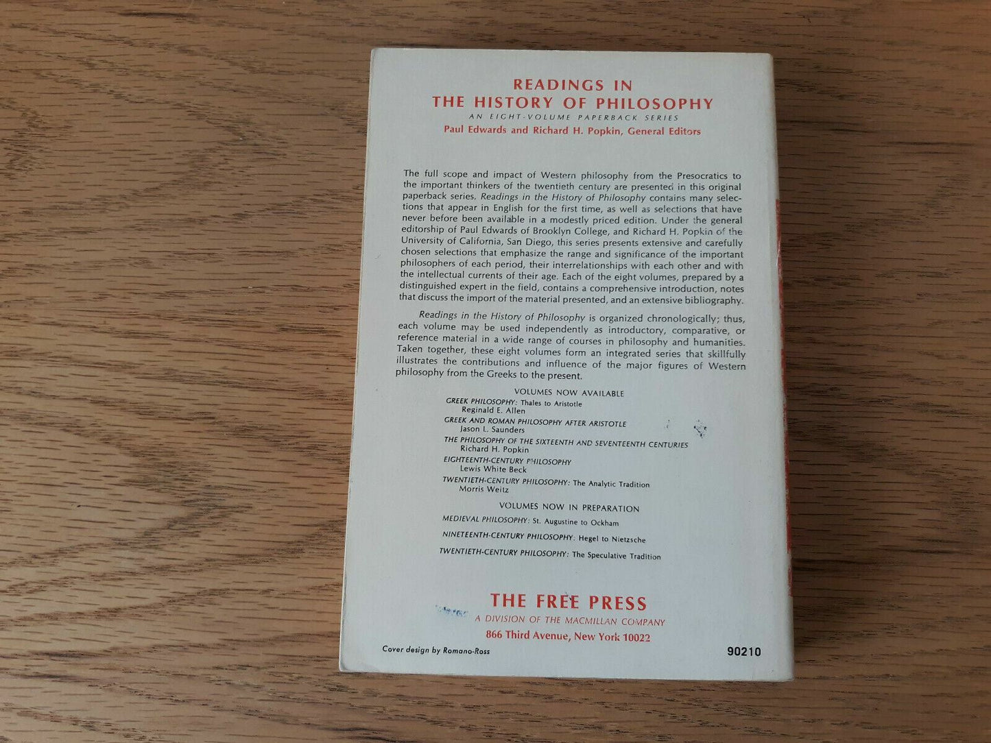 18th Century Philosophy By Lewis Beck 2nd print 1967 PB