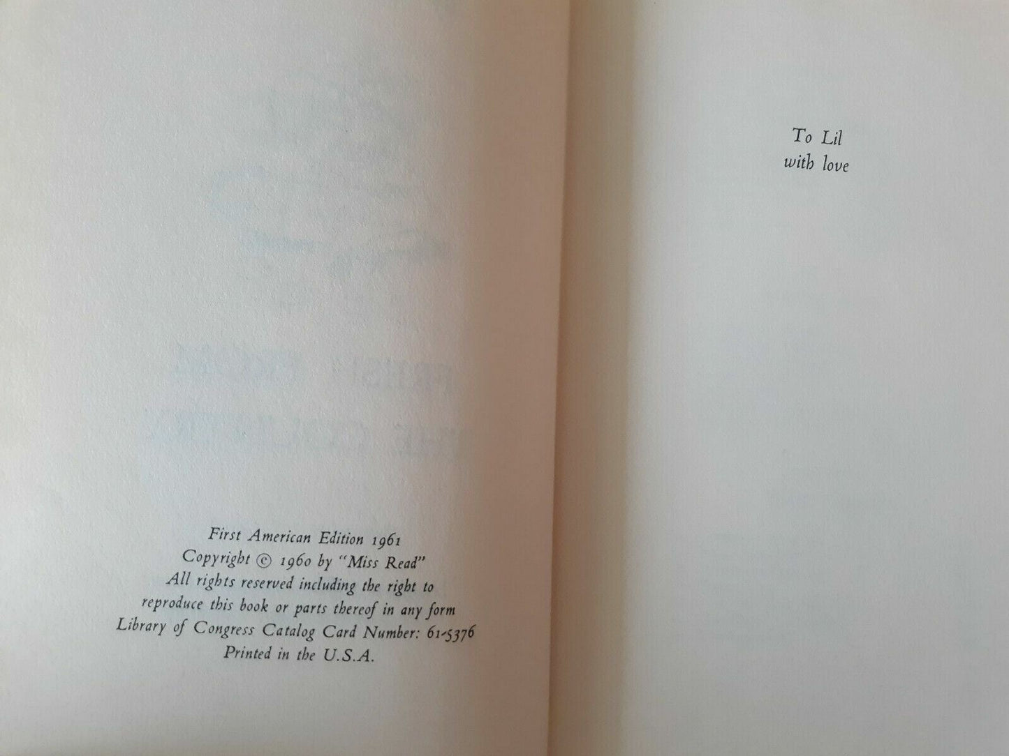 1961 Fresh From The Country by Miss Read 1st American Edition Hardcover With DJ