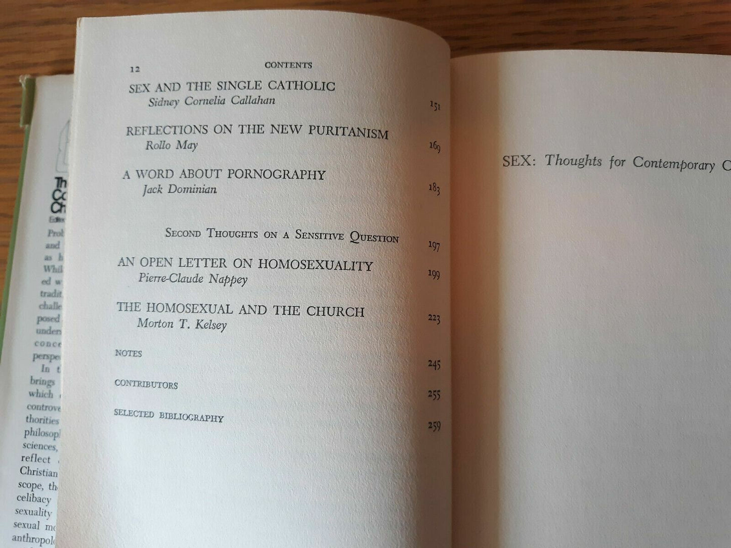 Sex: Thoughts for Contemporary Christians by Taylor, Michael J HC/DJ 1972