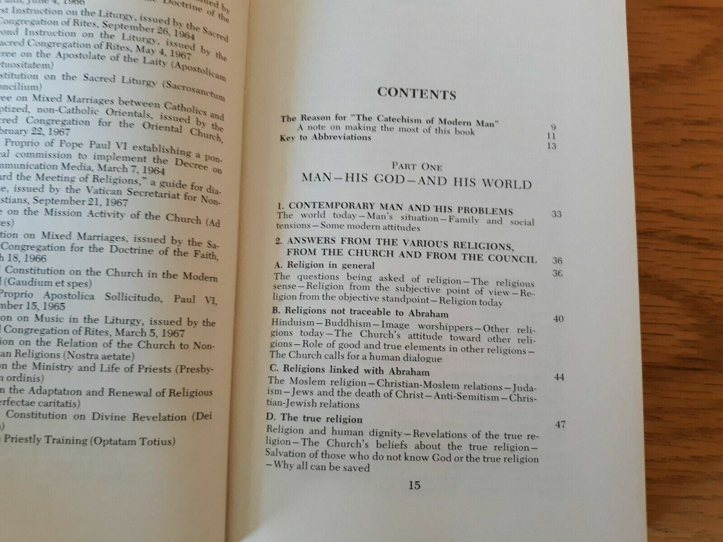 The Catechism of Modern Man All in the Words of Vatican II 1967