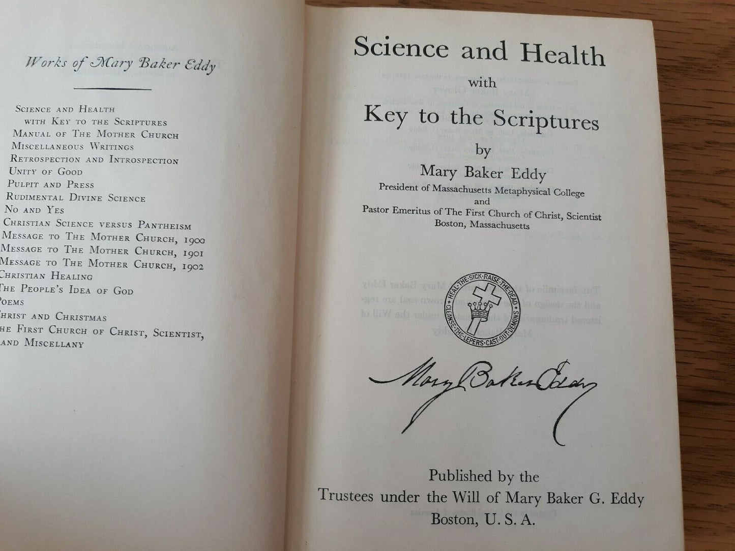 Science and Health with Key to the Scriptures by Mary Baker Eddy Hardcover, 1934