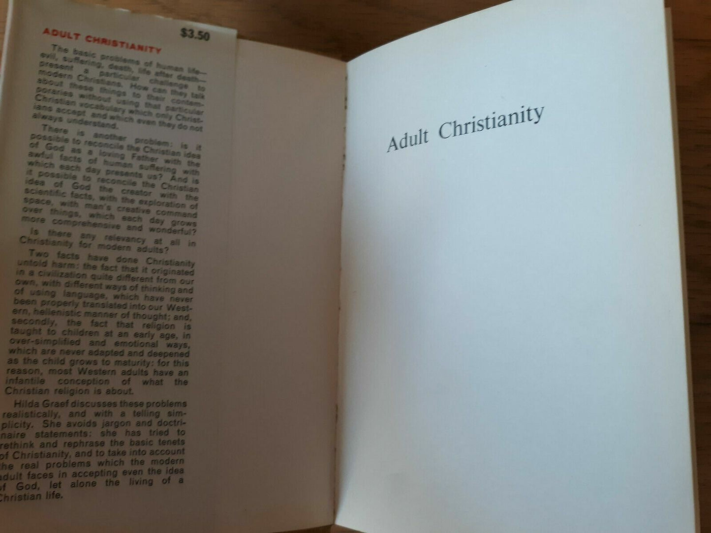 Adult Christianity by Hilda Graef 1965 Hardcover Dust Jacket