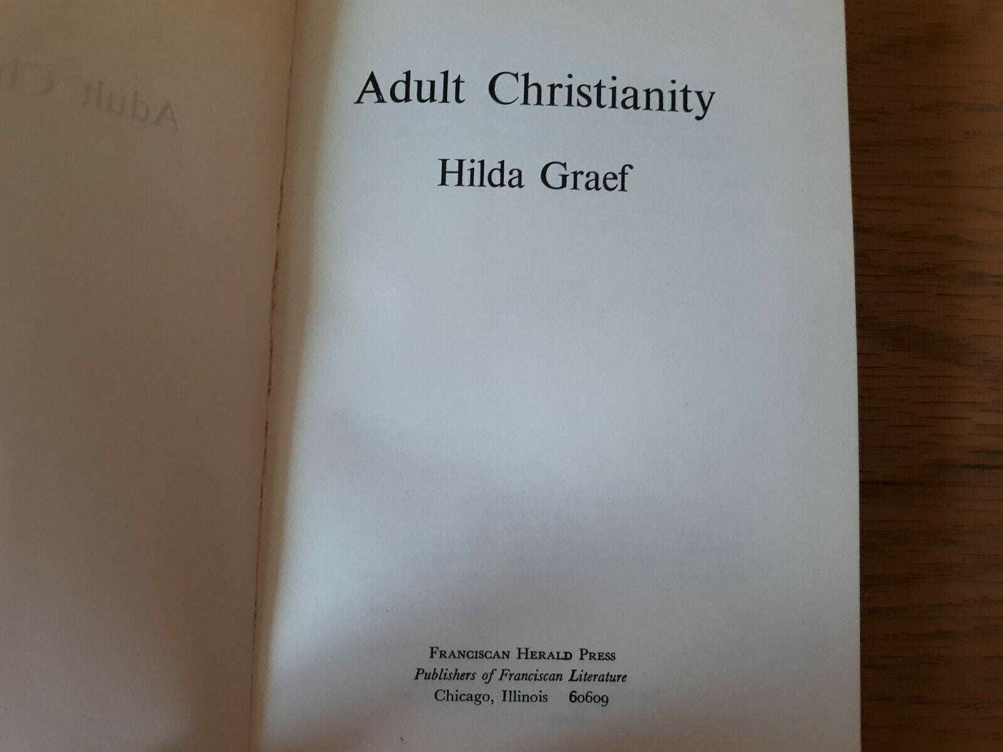 Adult Christianity by Hilda Graef 1965 Hardcover Dust Jacket