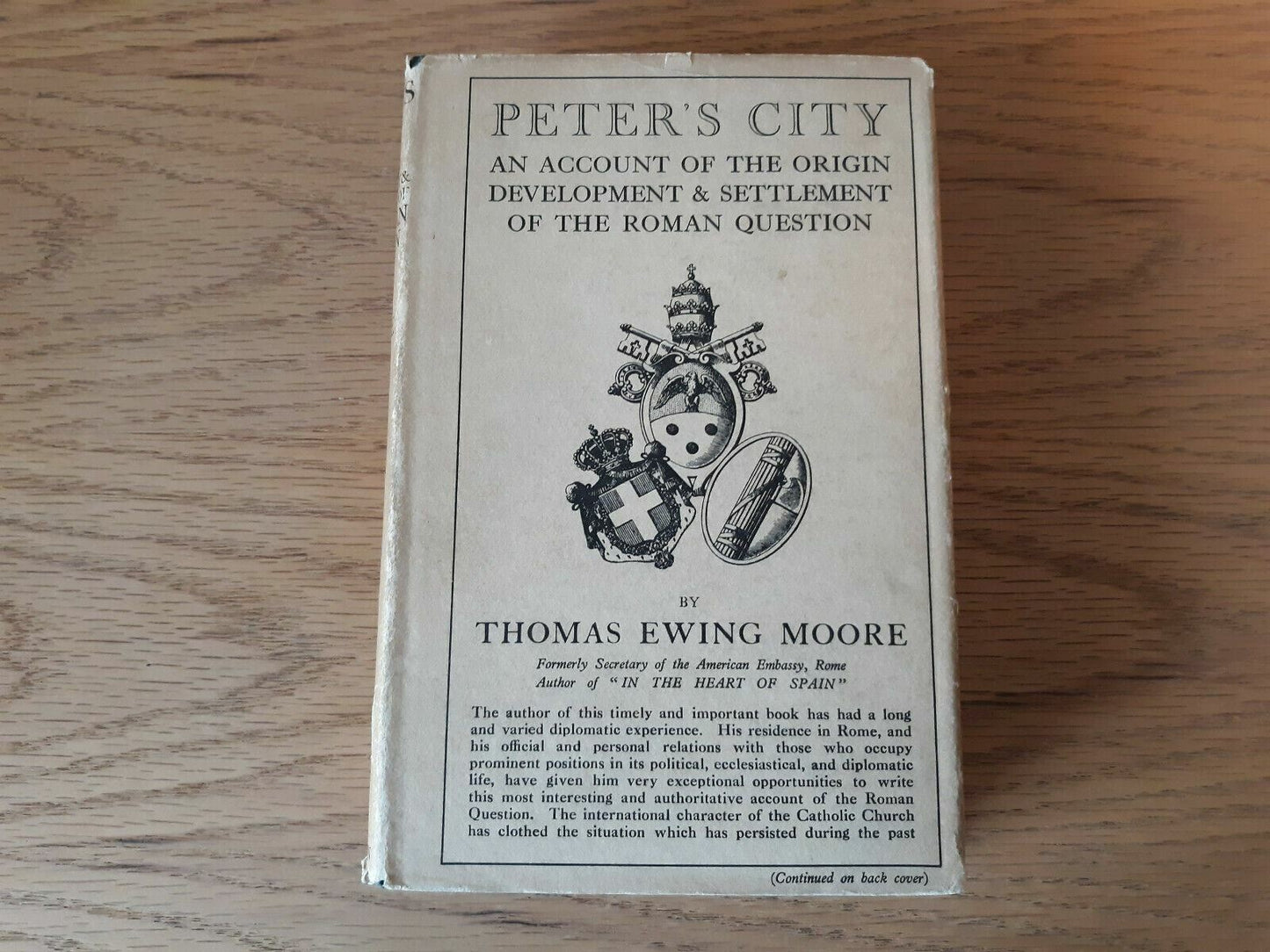 PETER'S CITY By Thomas Ewing Moore - 1930 Catholic HC/DJ