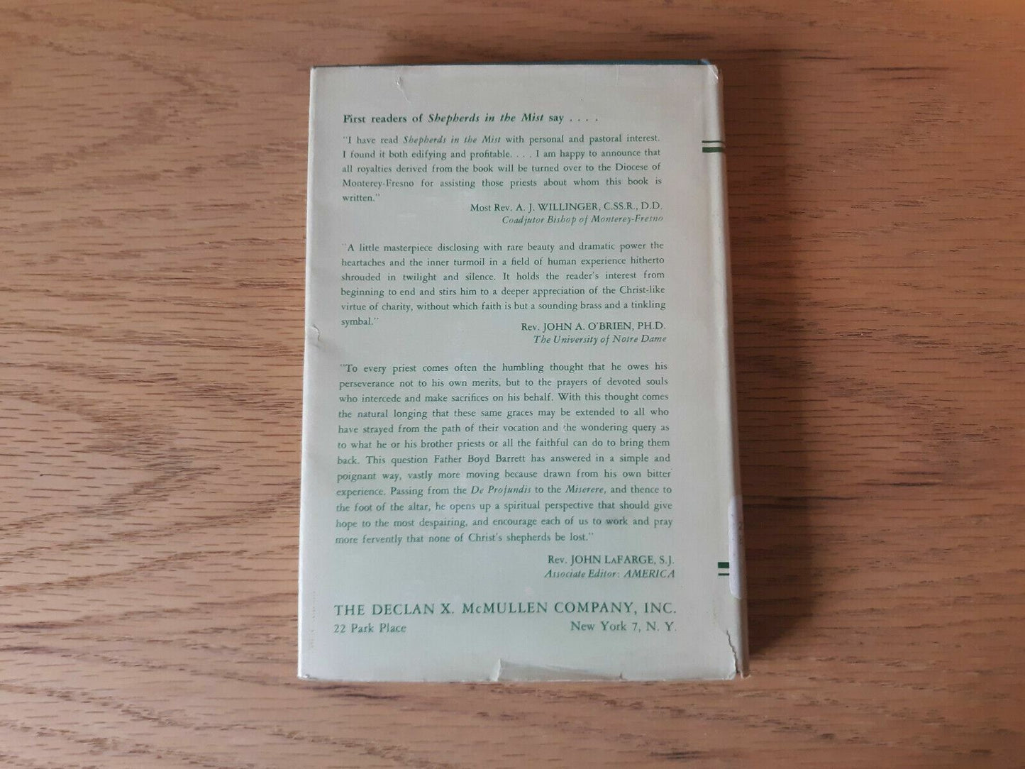SHEPHERDS IN THE MIST by E. Boyd Barrett - 1949 - 1st ed - Catholic memoir