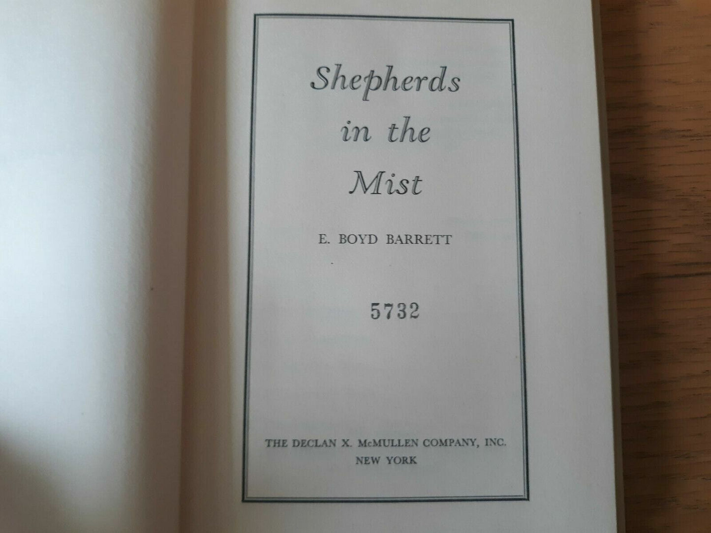 SHEPHERDS IN THE MIST by E. Boyd Barrett - 1949 - 1st ed - Catholic memoir