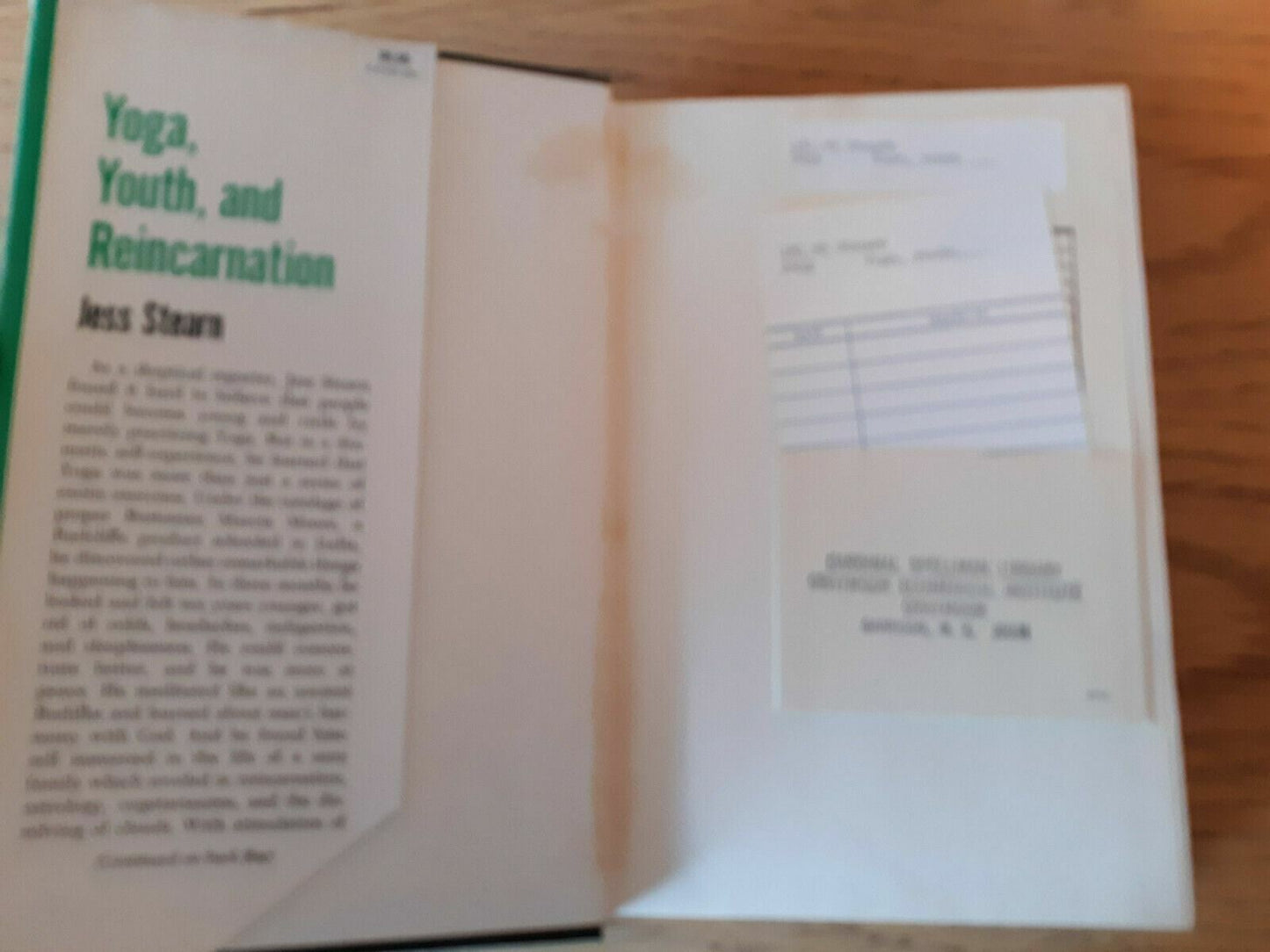 Yoga, Youth, and Reincarnation by Jess Stearn (1965, HC/DJ)