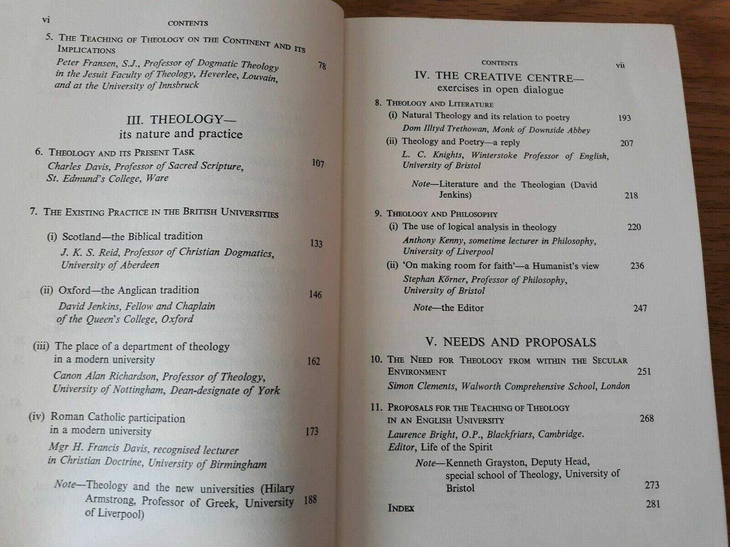 Theology and the University an Ecumenical Investigation by John Coulson 1964
