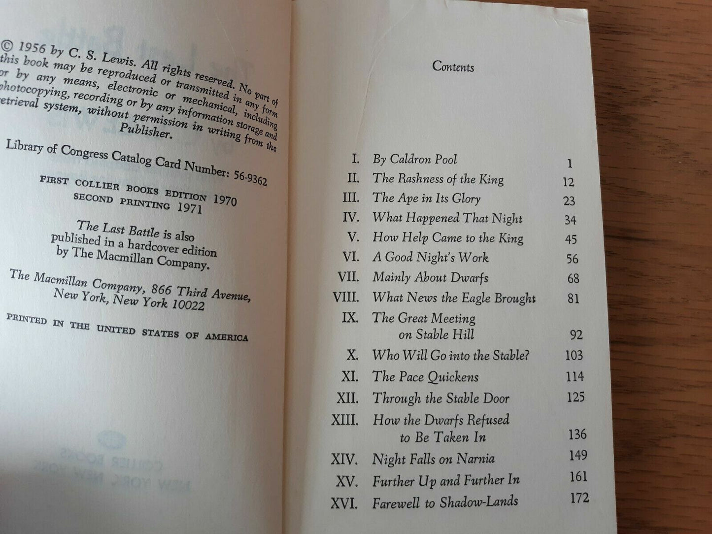 The Last Battle by C S Lewis 1971