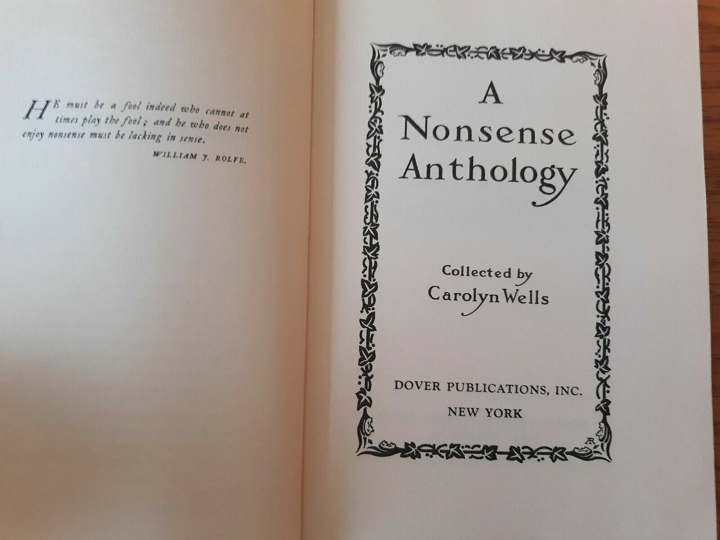 A Nonsense Anthology by Carolyn Wells 1958 Paperback