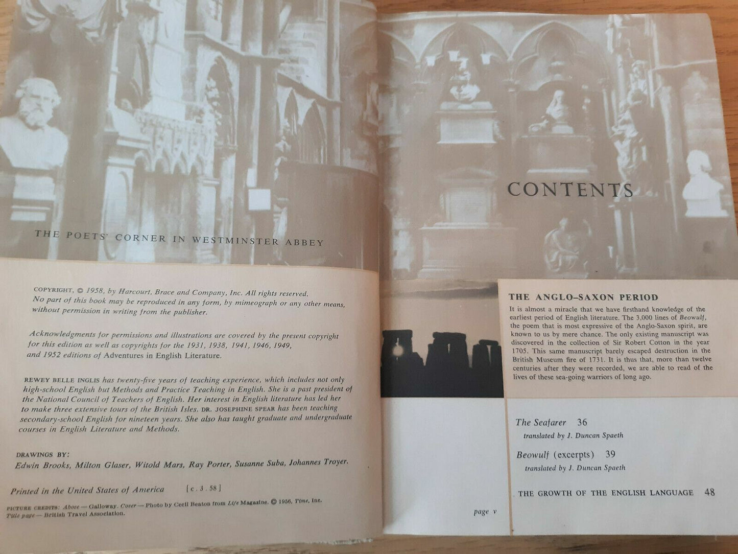Adventures in English Literature by Rewey Belle Inglis Olympic Edition (1958)