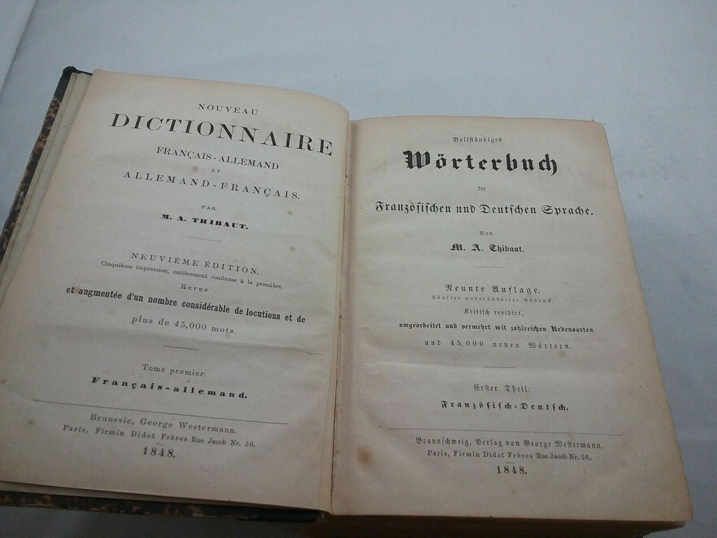 1848 French To German Dictionary 9th Edition