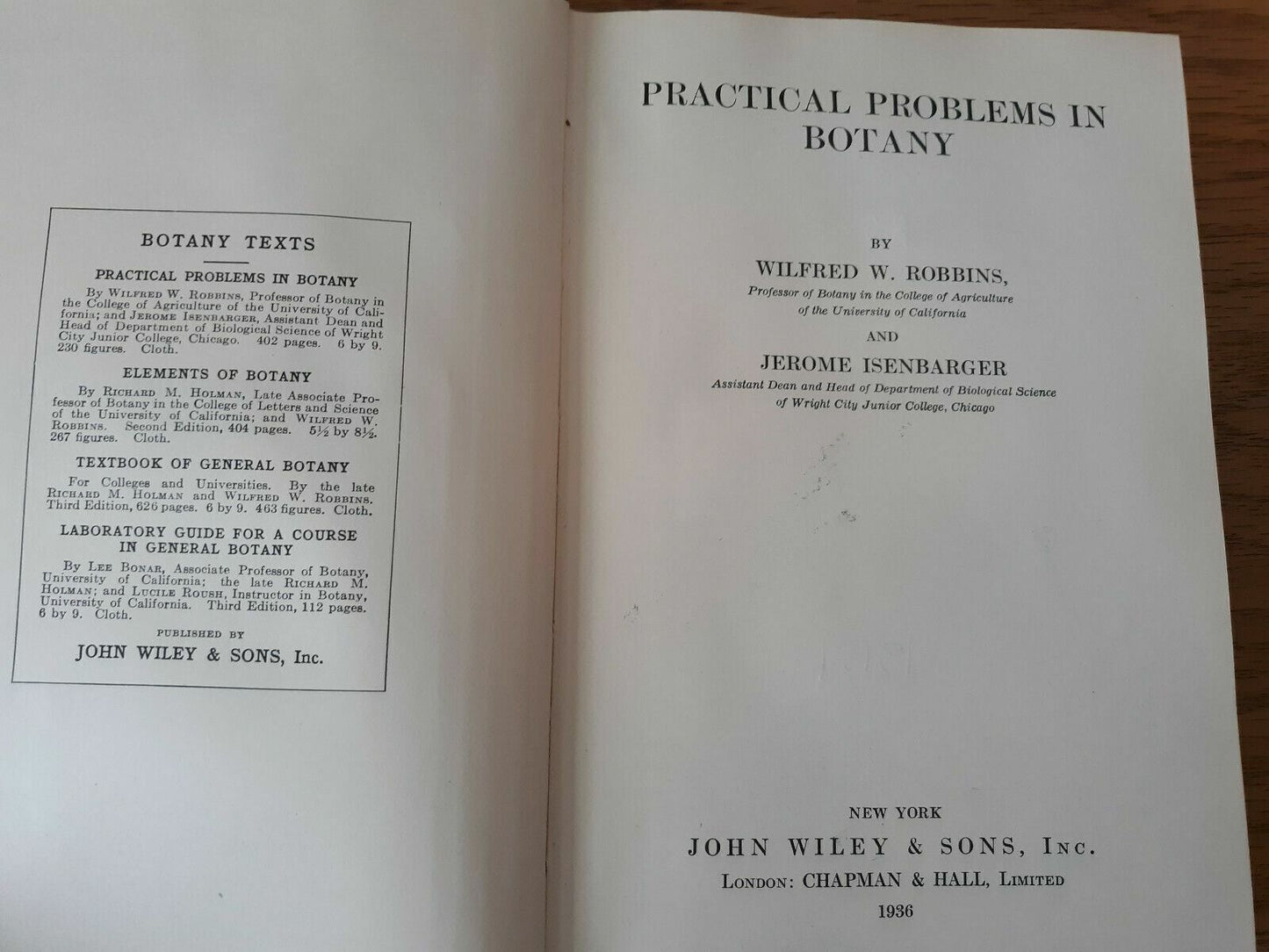 Practical Problems in Botany by Robbins and Isenbarger 1936