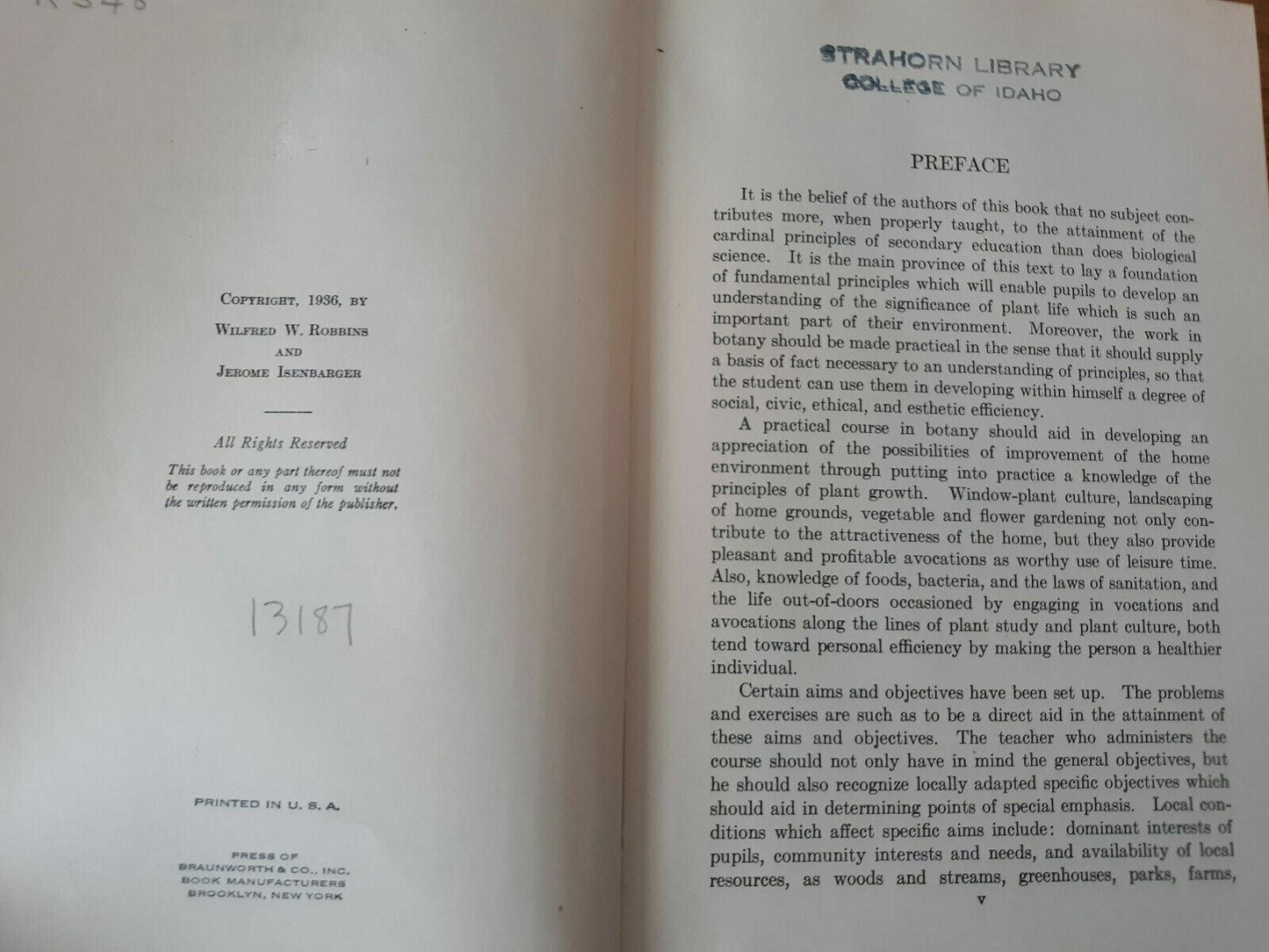 Practical Problems in Botany by Robbins and Isenbarger 1936