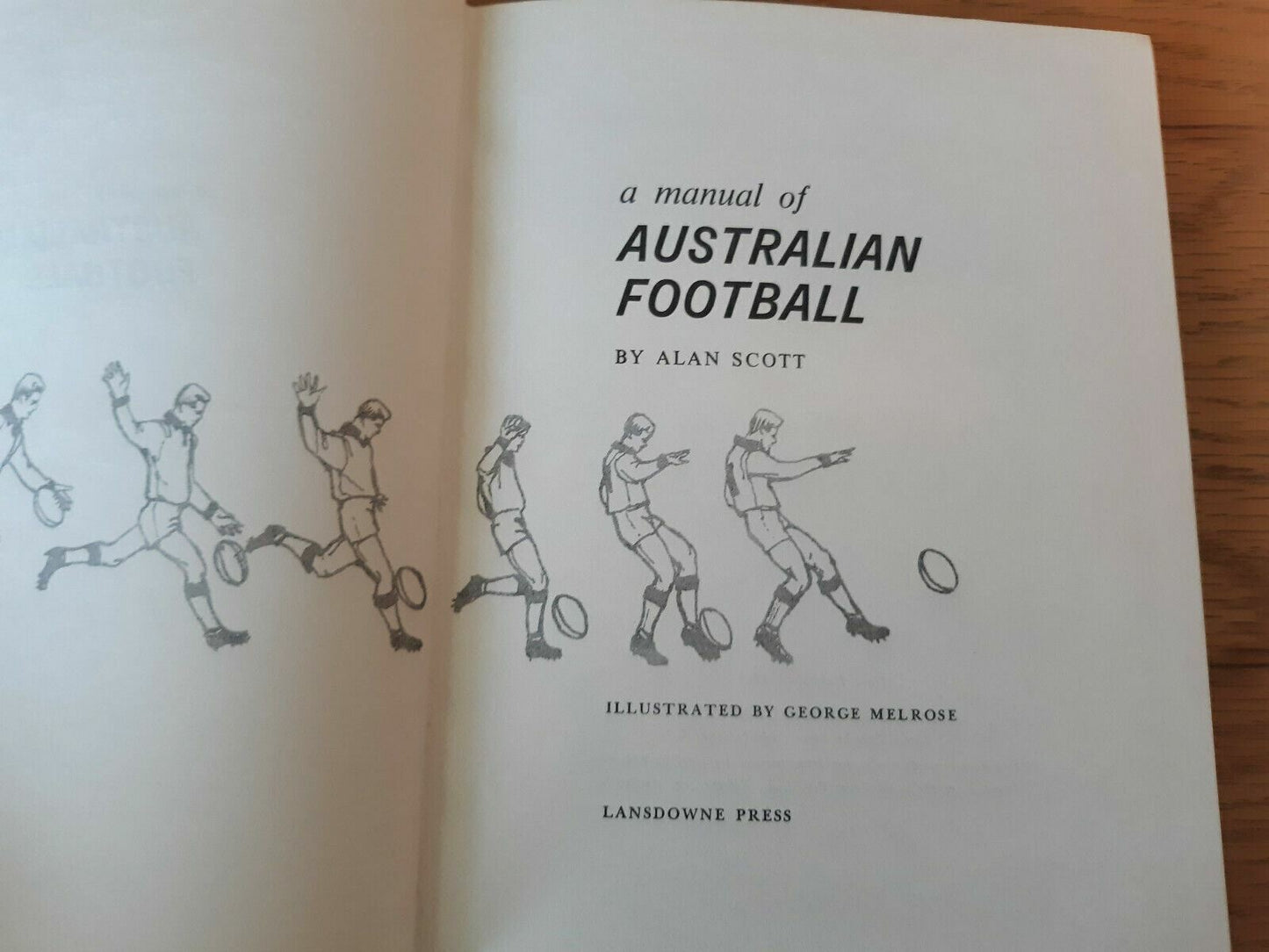 A Manual of Australian Football 1965 by Alan Scott Hardcover 1st Edition