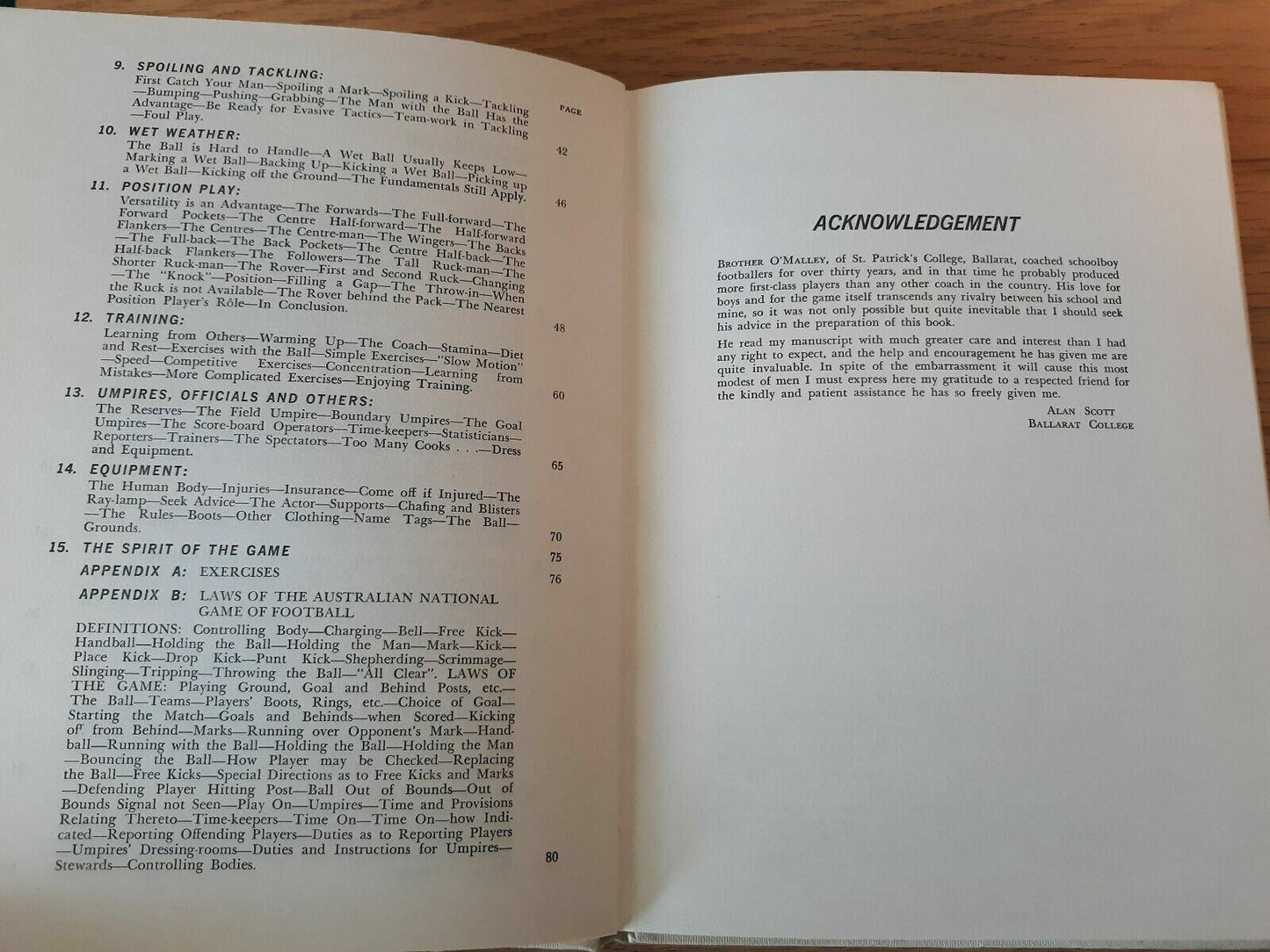 A Manual of Australian Football 1965 by Alan Scott Hardcover 1st Edition