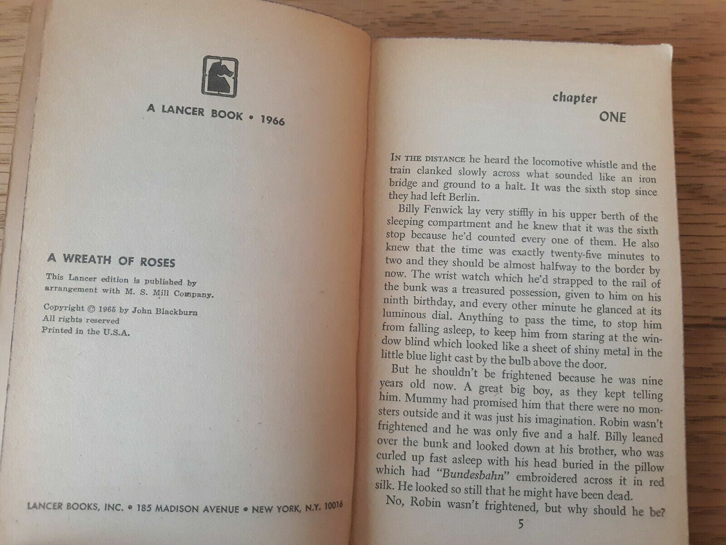 John Blackburn / A Wreath of Roses Lancer Book 1966