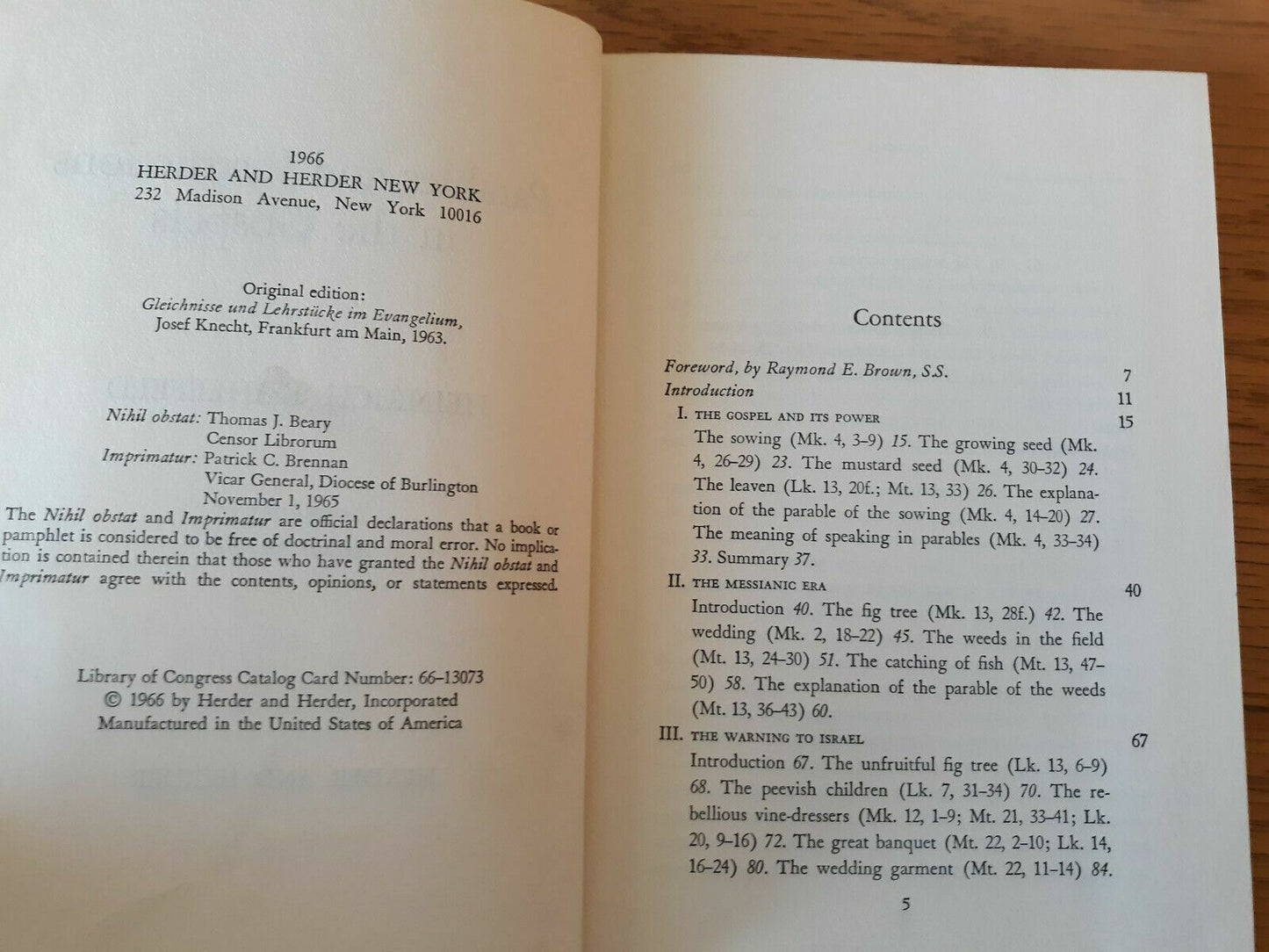 Parables and instructions in the Gospels by Kahlefeld, Heinrich 1966 HC/DJ
