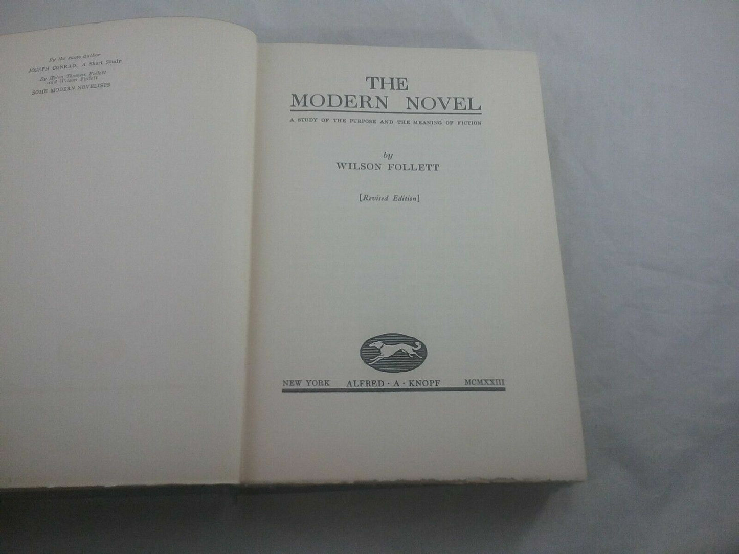 The Modern Novel Follett 1923