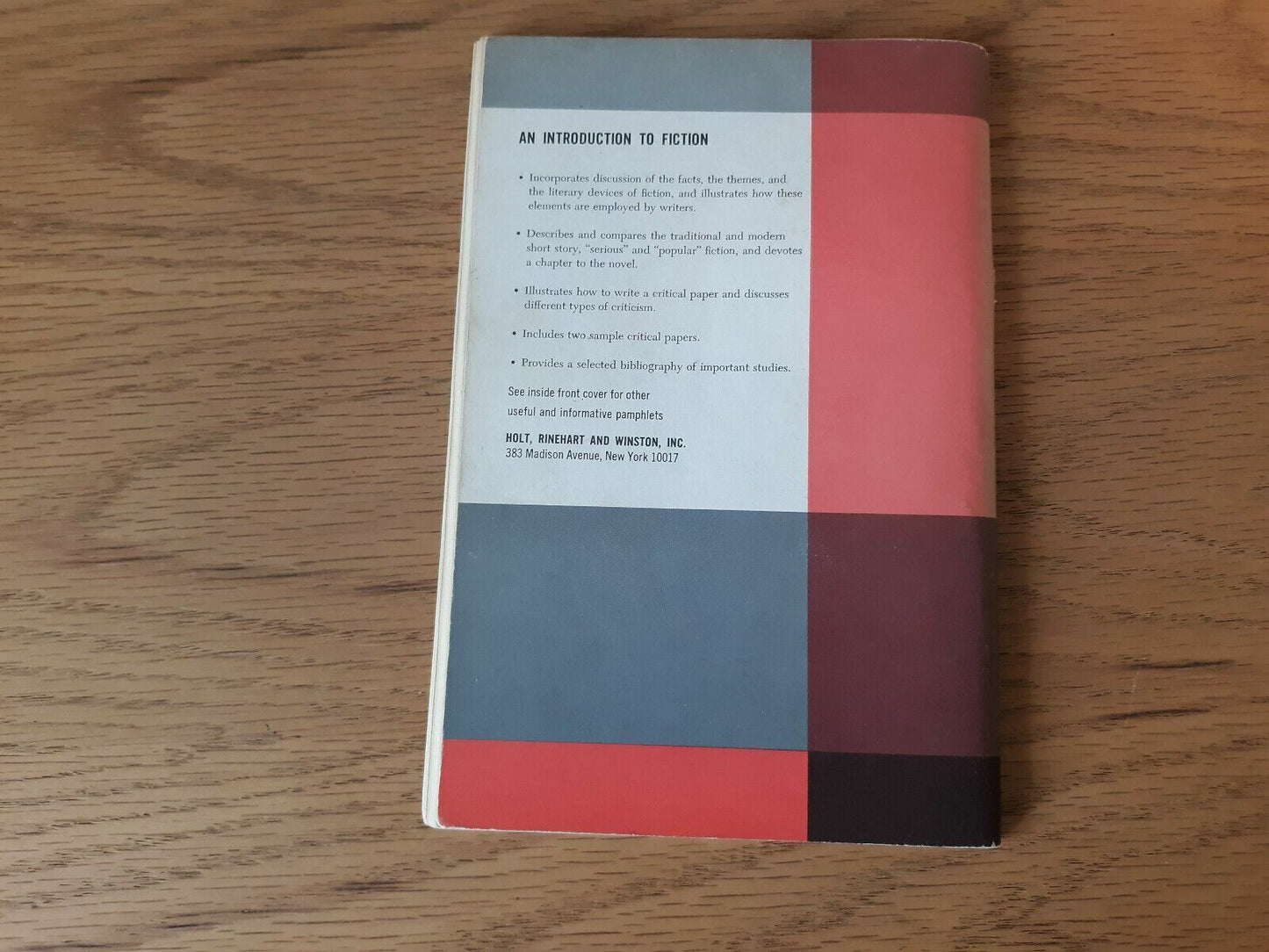 An Introduction to Fiction; Stanton, Robert 1965 Paperback