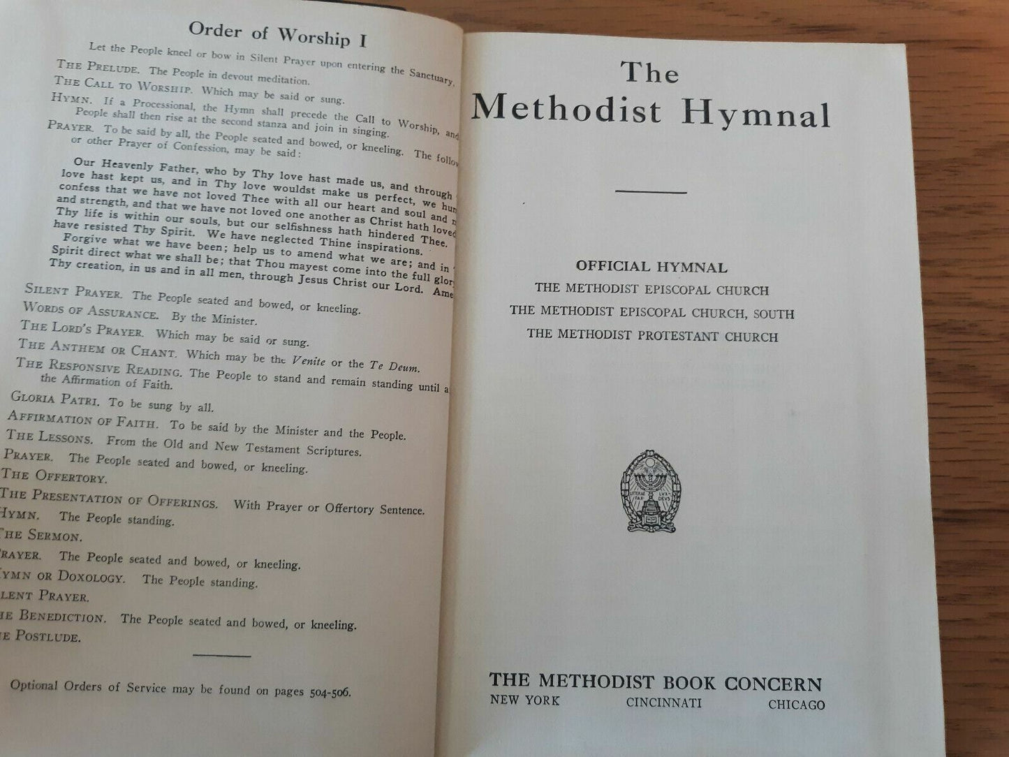 1935 The Methodist Hymnal: Official Hymnal of the Methodist Church Hardcover