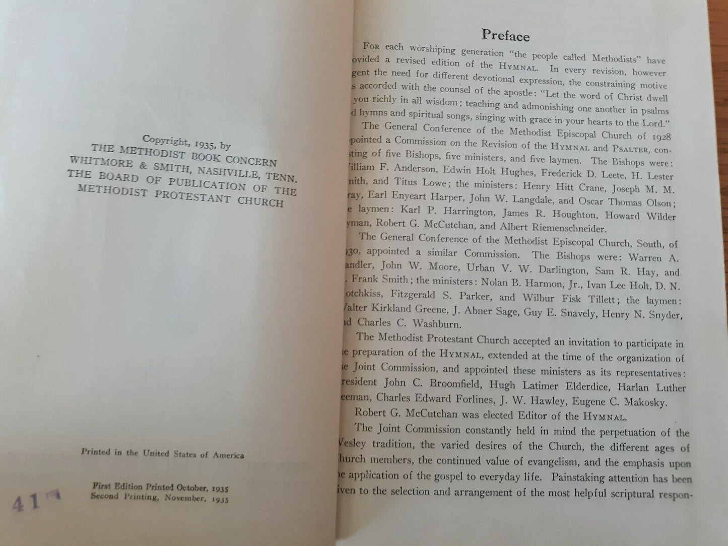 1935 The Methodist Hymnal: Official Hymnal of the Methodist Church Hardcover