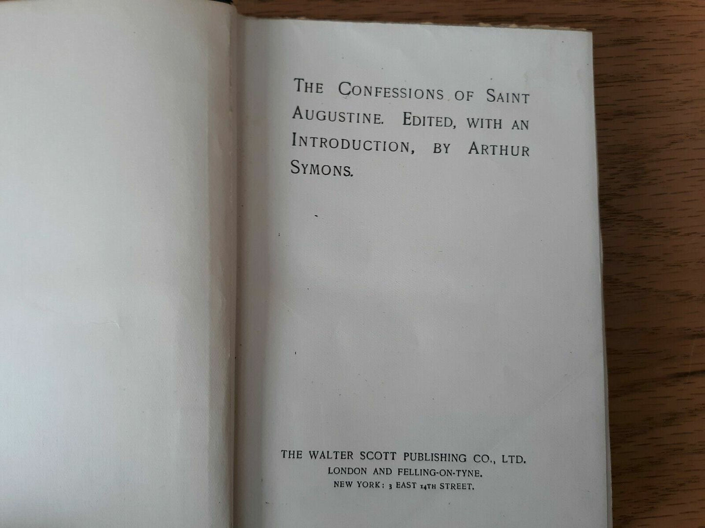 Confessions Of Saint Augustine Arthur Symons Camelot Series Walter Scott Hardcov
