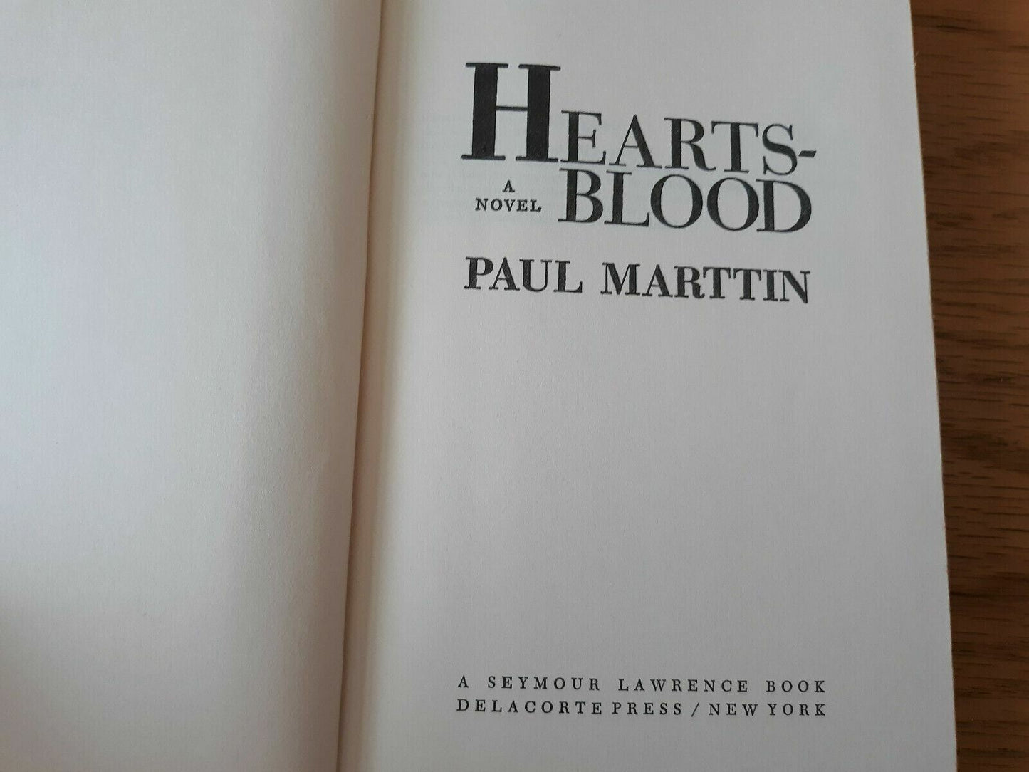 Heartsblood by Paul Martin 1970 Hardcover
