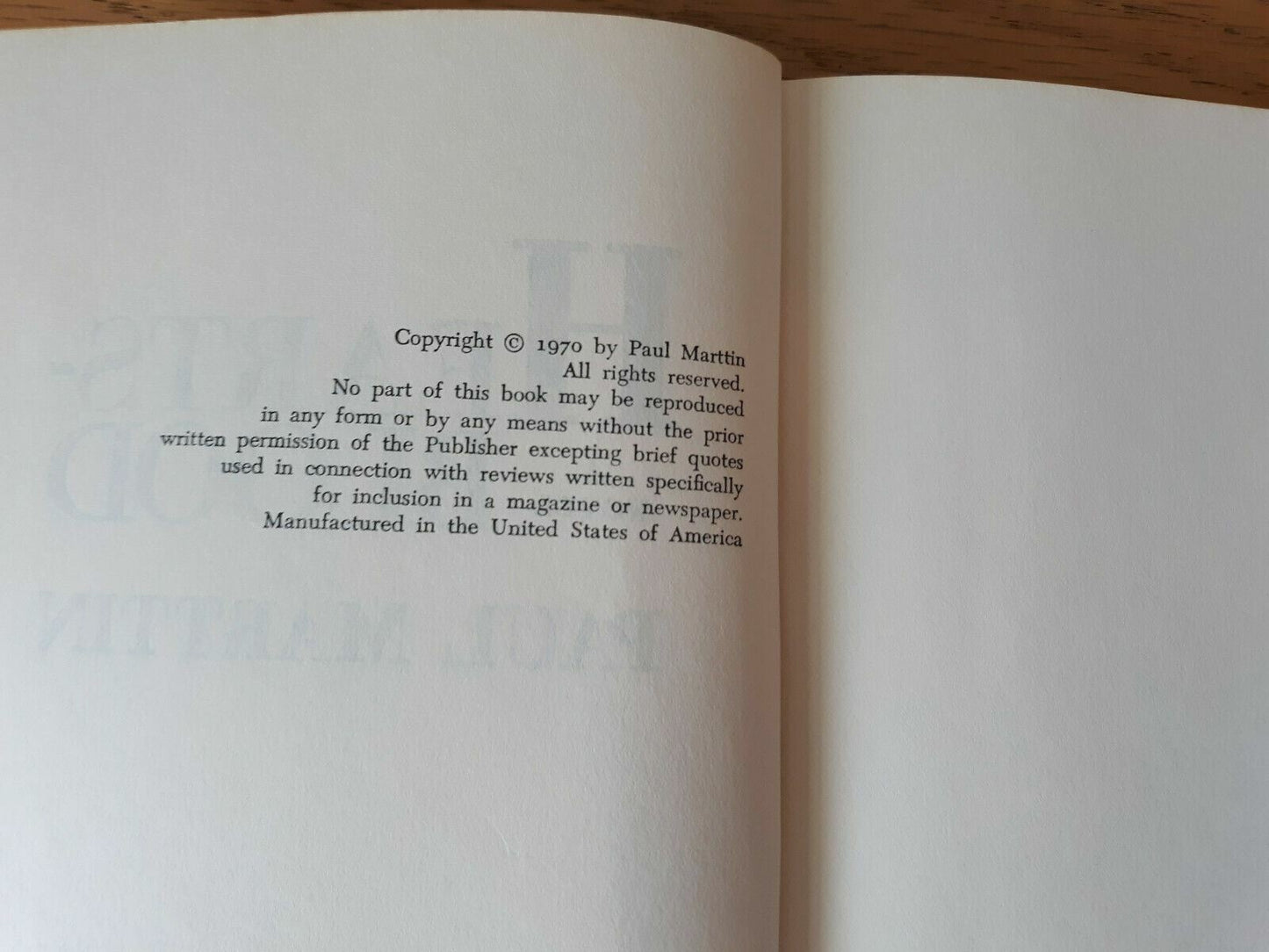 Heartsblood by Paul Martin 1970 Hardcover