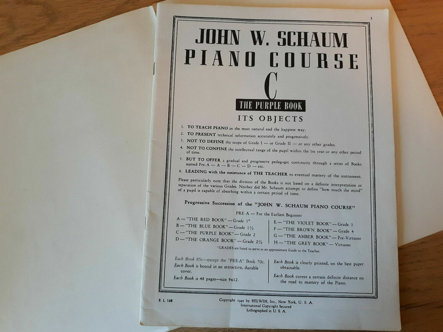 John W Schaum Piano Course - Leading to Mastery of the Instrument Vol C 1945