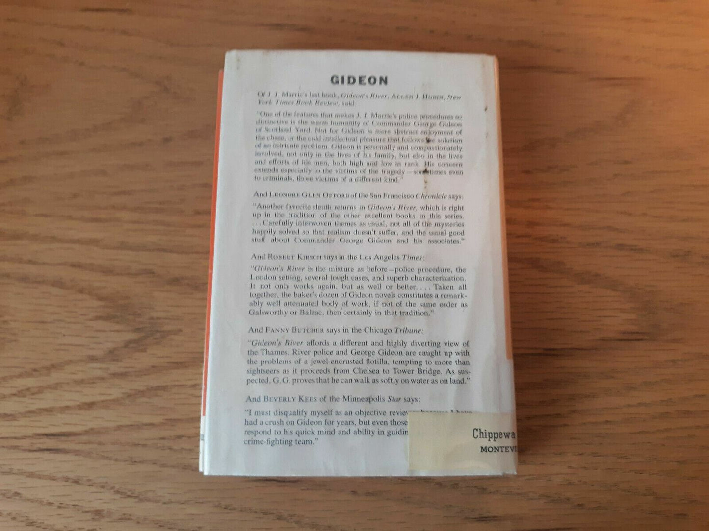 1969 GIDEON'S POWER J.J. Marric HC DJ