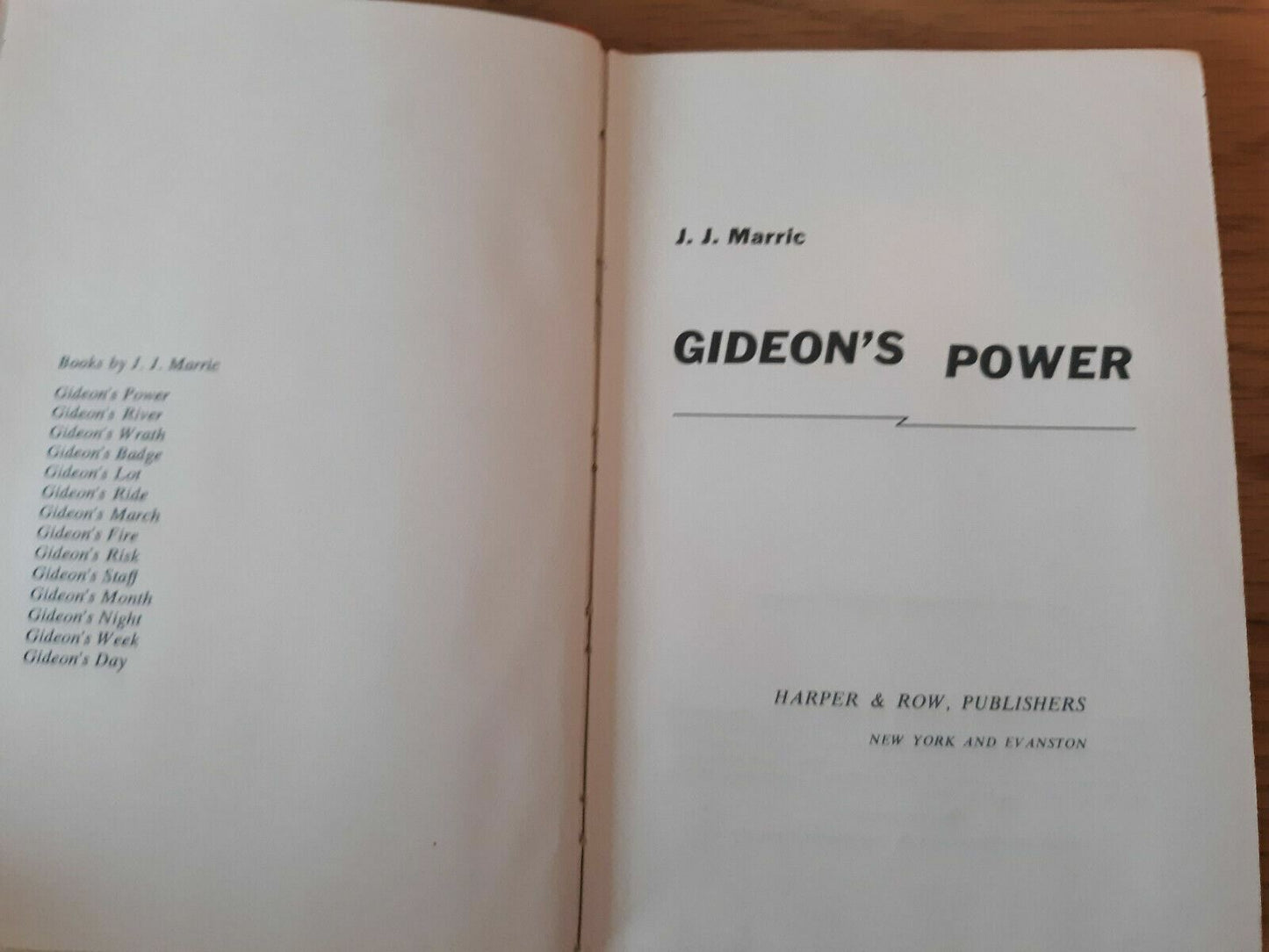 1969 GIDEON'S POWER J.J. Marric HC DJ