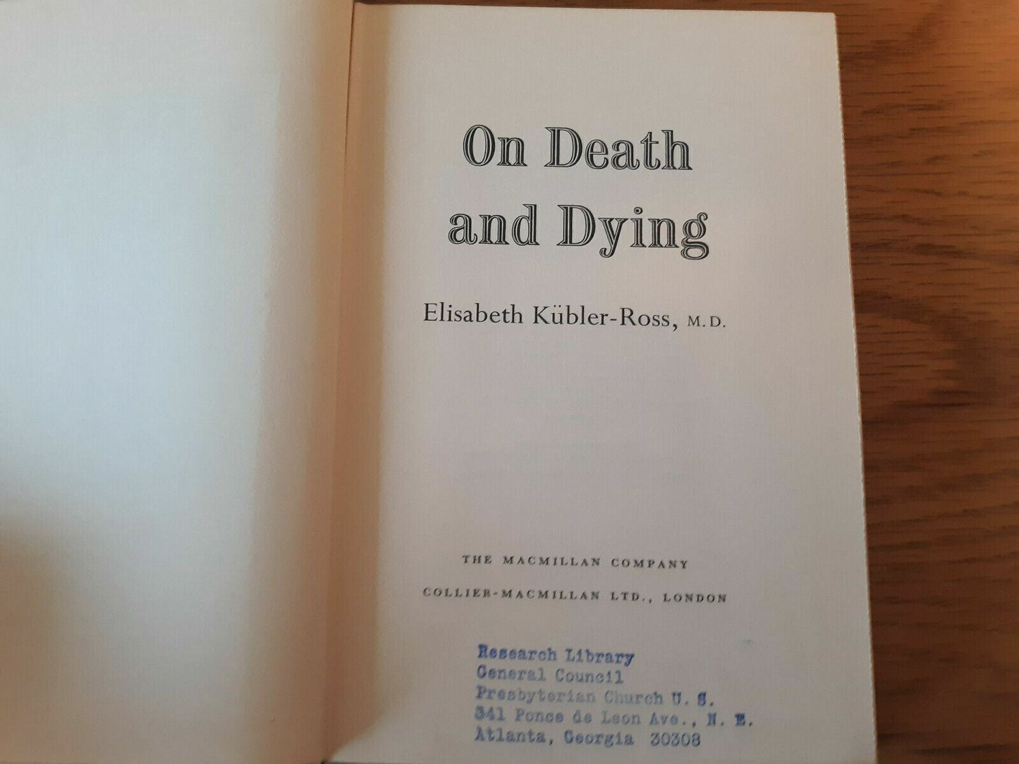 On Death and Dying by Elisabeth Kubler-Ross 1969 1st Printing Hardcover