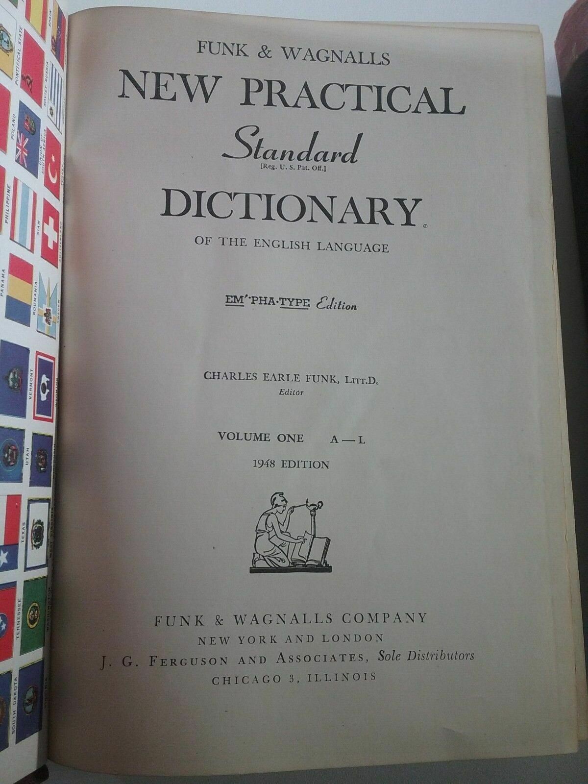 Funk & Wagnalls New Practical Standard Dictionary 1948 Vol 1 & 2 Em Pha Type Ed