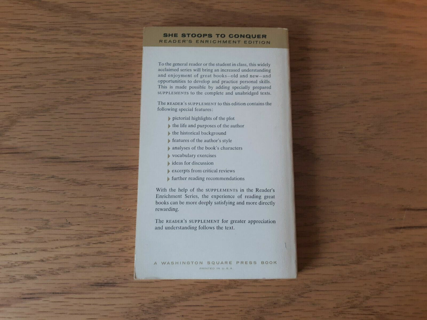 She Stoops to Conquer by Oliver Goldsmith 1968 Paperback