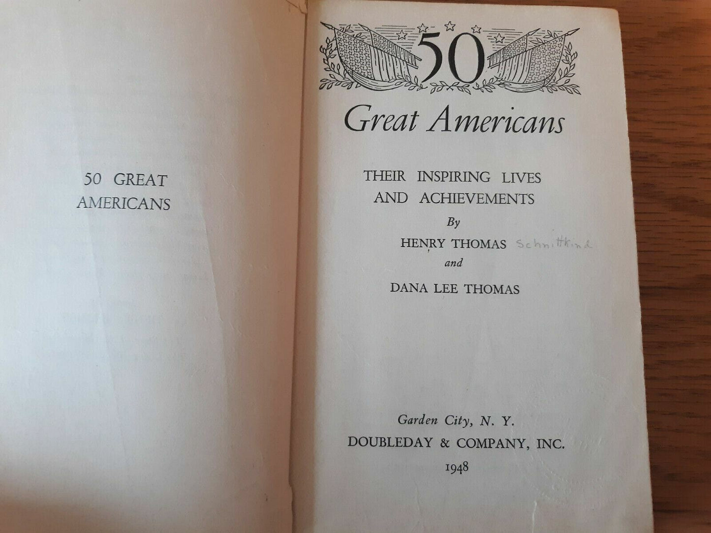 50 Great Americans: Their Inspiring Lives & Achievements by Henry Thomas 1948 HC