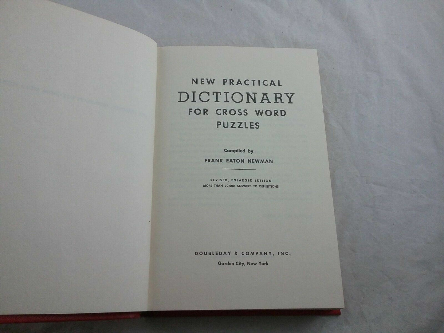 Original Vintage 1964 PRACTICAL DICTIONARY FOR CROSS WORD PUZZLES Hardcover
