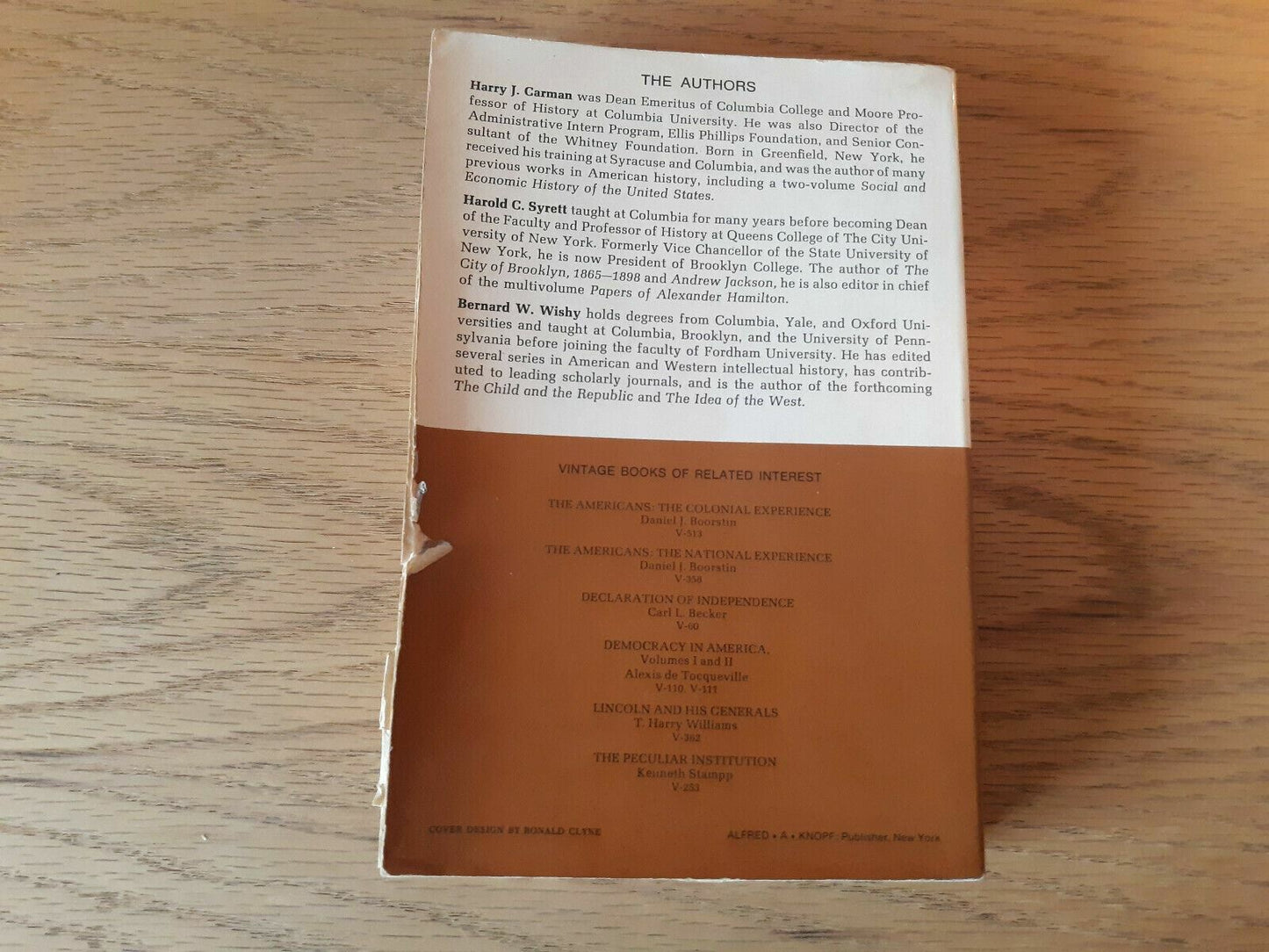 A History of the United States, Volume 1: To 1877 3rd Edition 1967