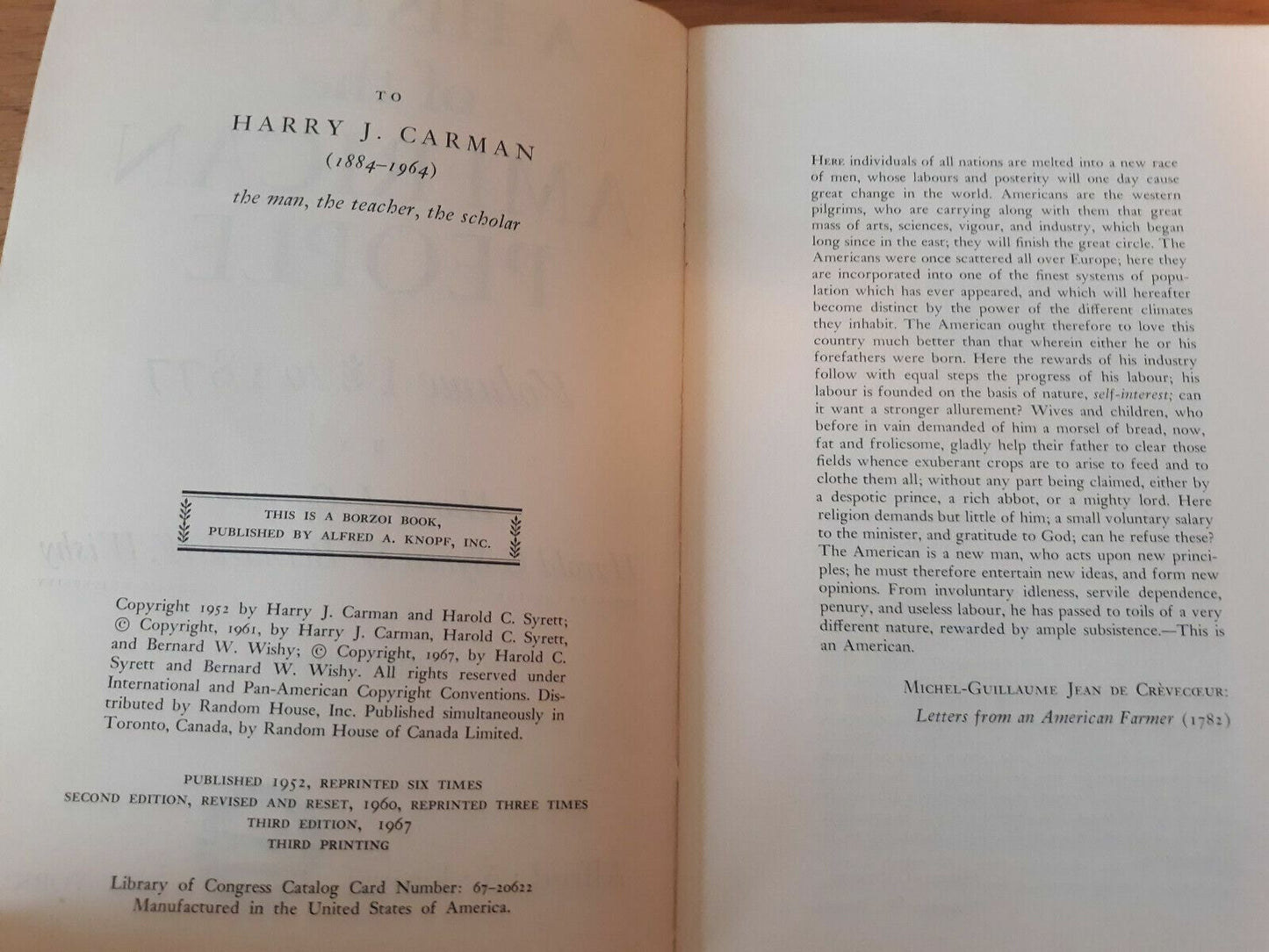 A History of the United States, Volume 1: To 1877 3rd Edition 1967