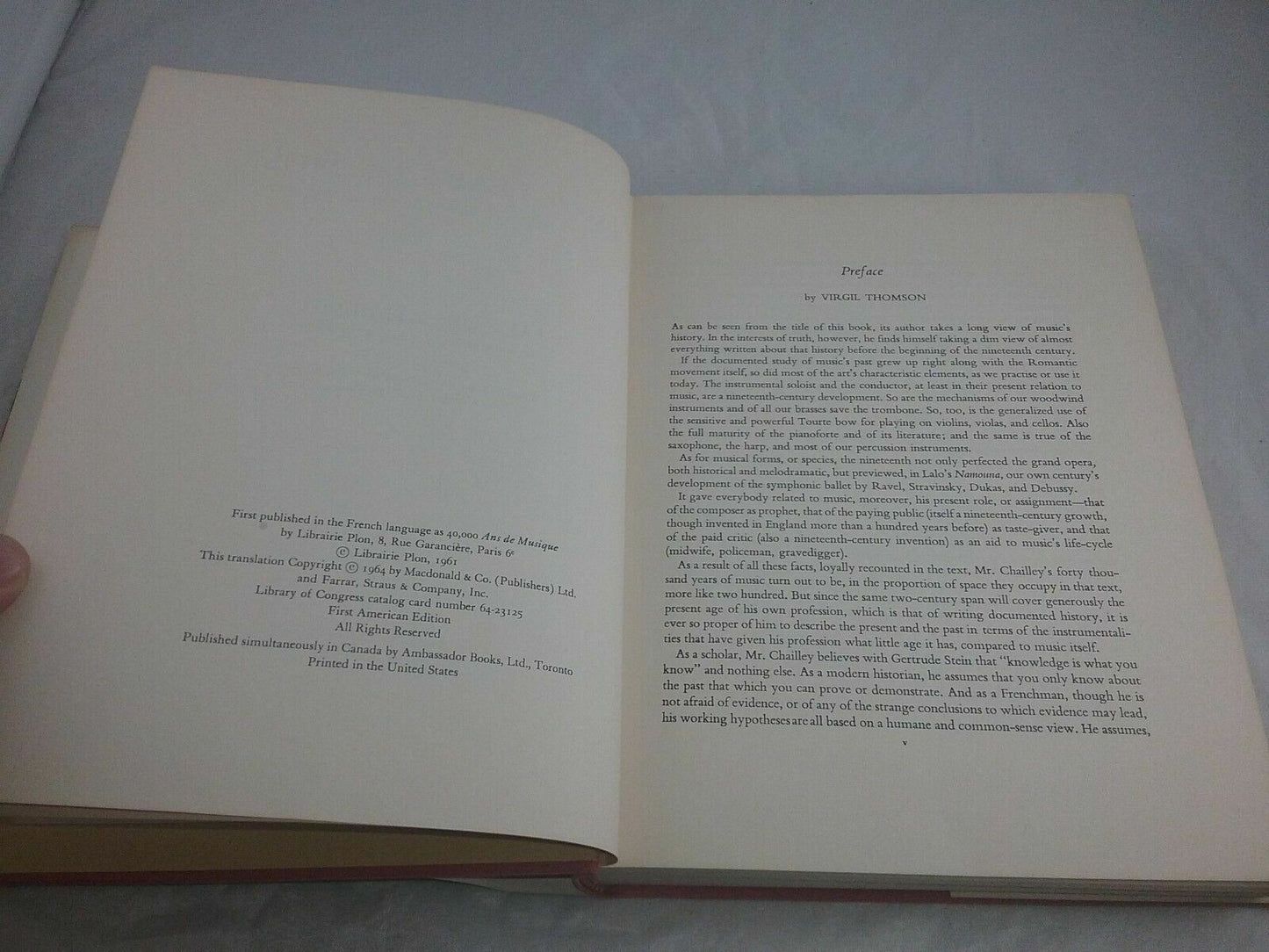 40,000 Years of Music (hardback, 1964) by Jacques Chailley 1st American Edition