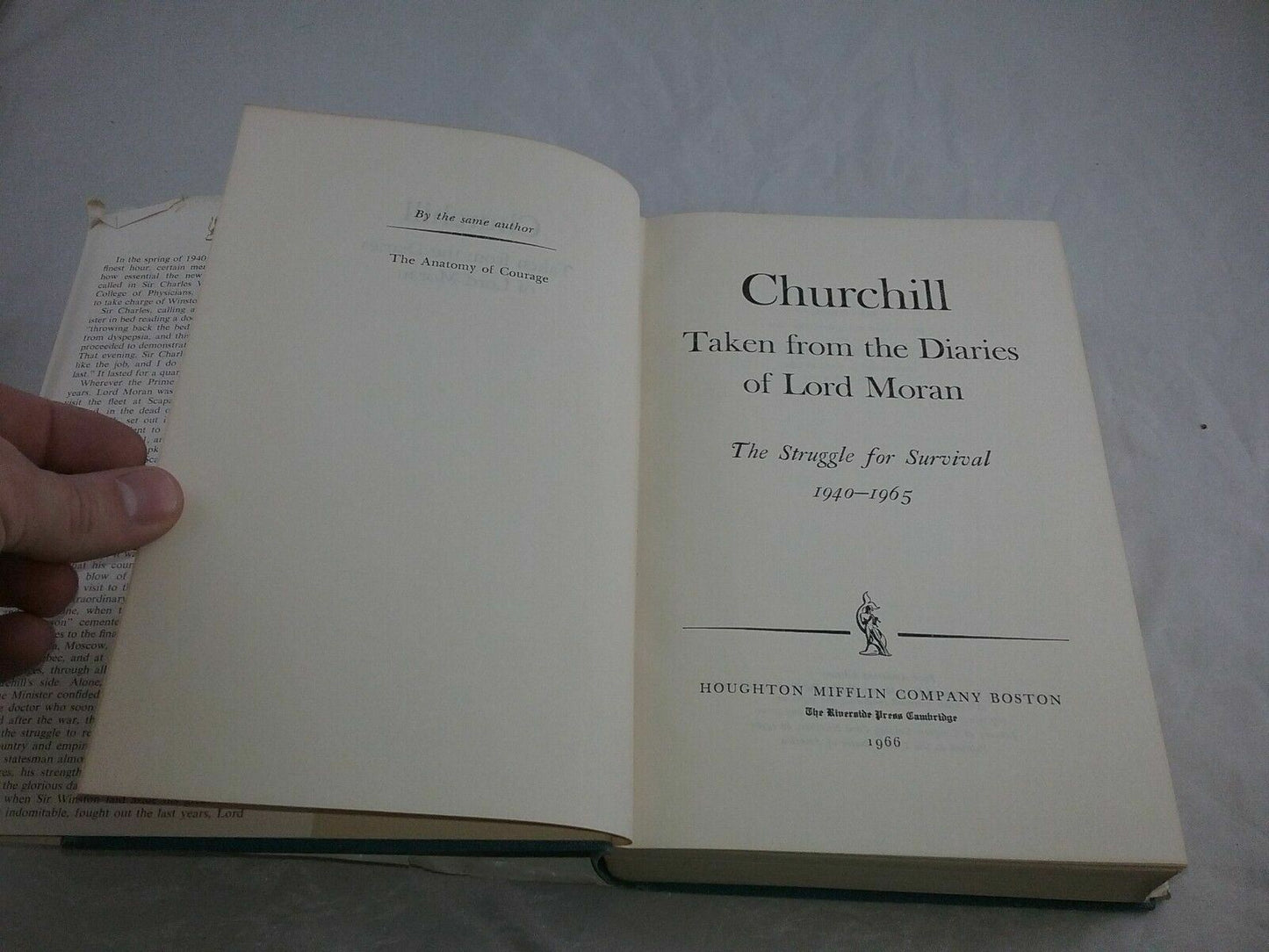 1966 Book Churchill Taken From The Diaries Of Lord Moran His Personal Physician